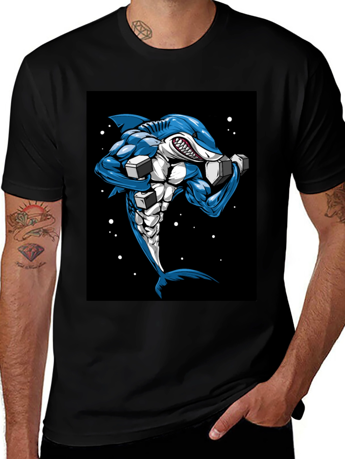 Variant 13 of Shark Gym Bodybuilder Black T-Shirt