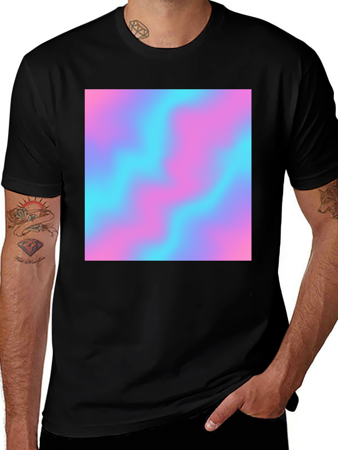 Variant 25 of Vaporwave Aesthetic T-Shirt - Black Crew Neck