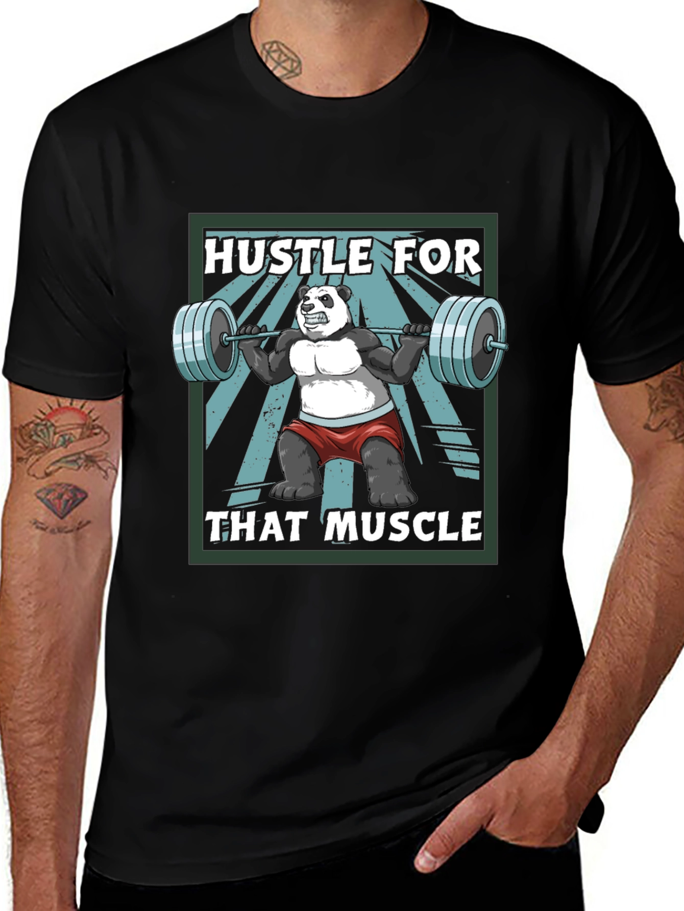 Variant 15 of Hustle For That Muscle Panda T-Shirt