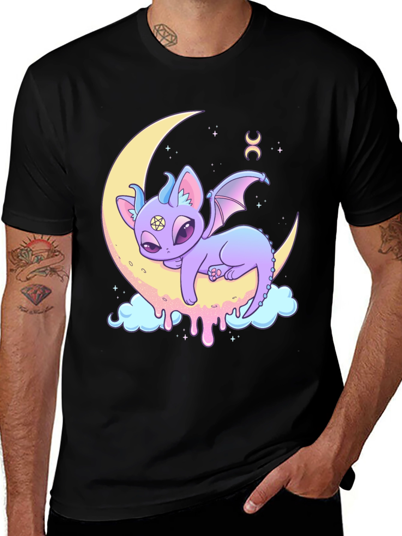Variant 16 of Cute Pastel Goth Demon Cat Moon T-Shirt
