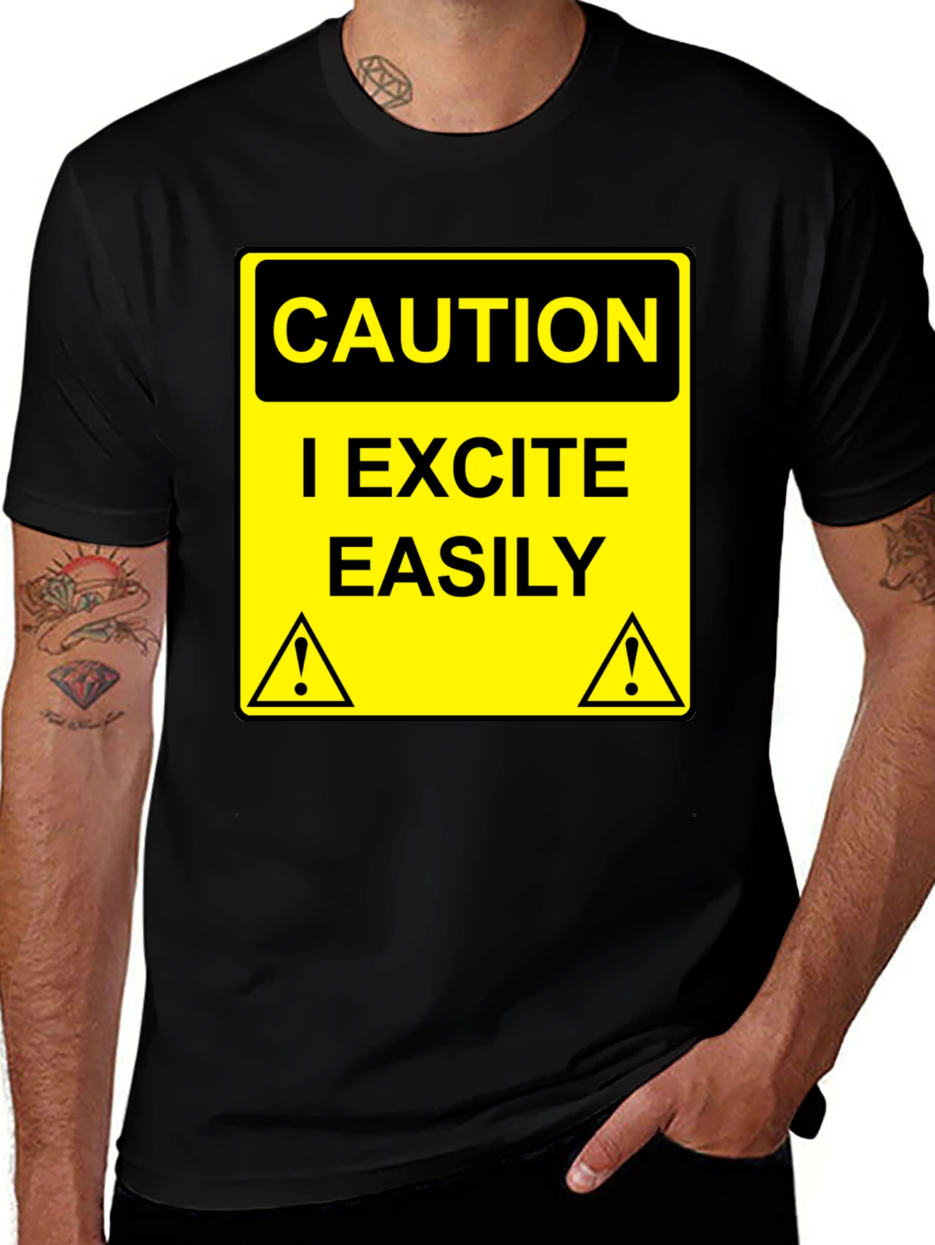 Variant 4 of Caution I Excite Easily Graphic Tee