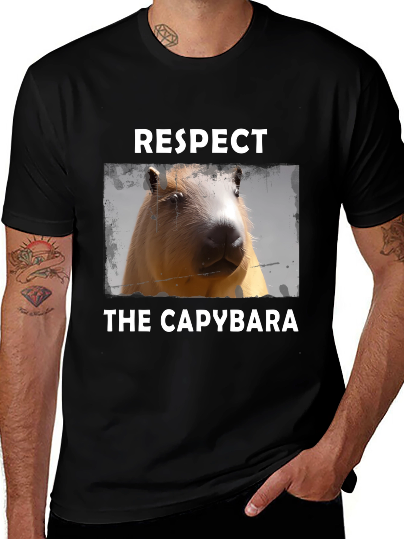Variant 7 of Respect the Capybara Graphic T-Shirt