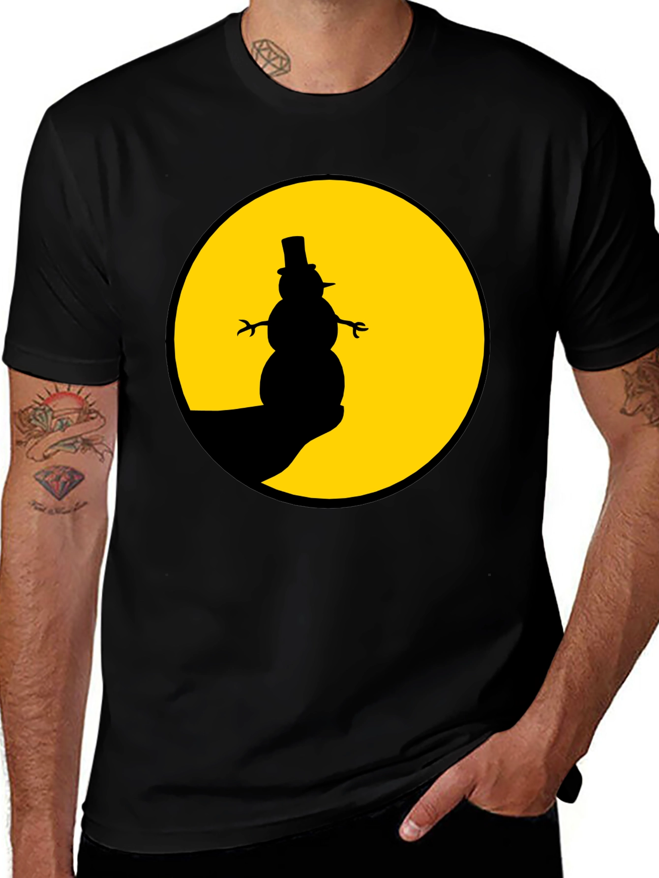 Variant 13 of Snowman Silhouette Graphic Tee