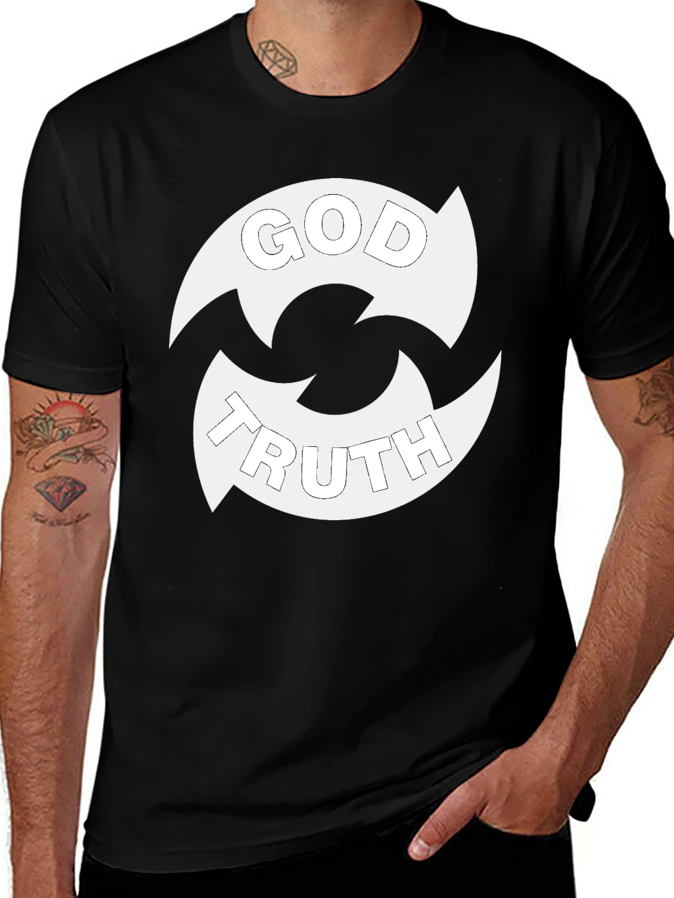 Variant 19 of God Truth Graphic Tee - Black Casual Cotton T-Shirt