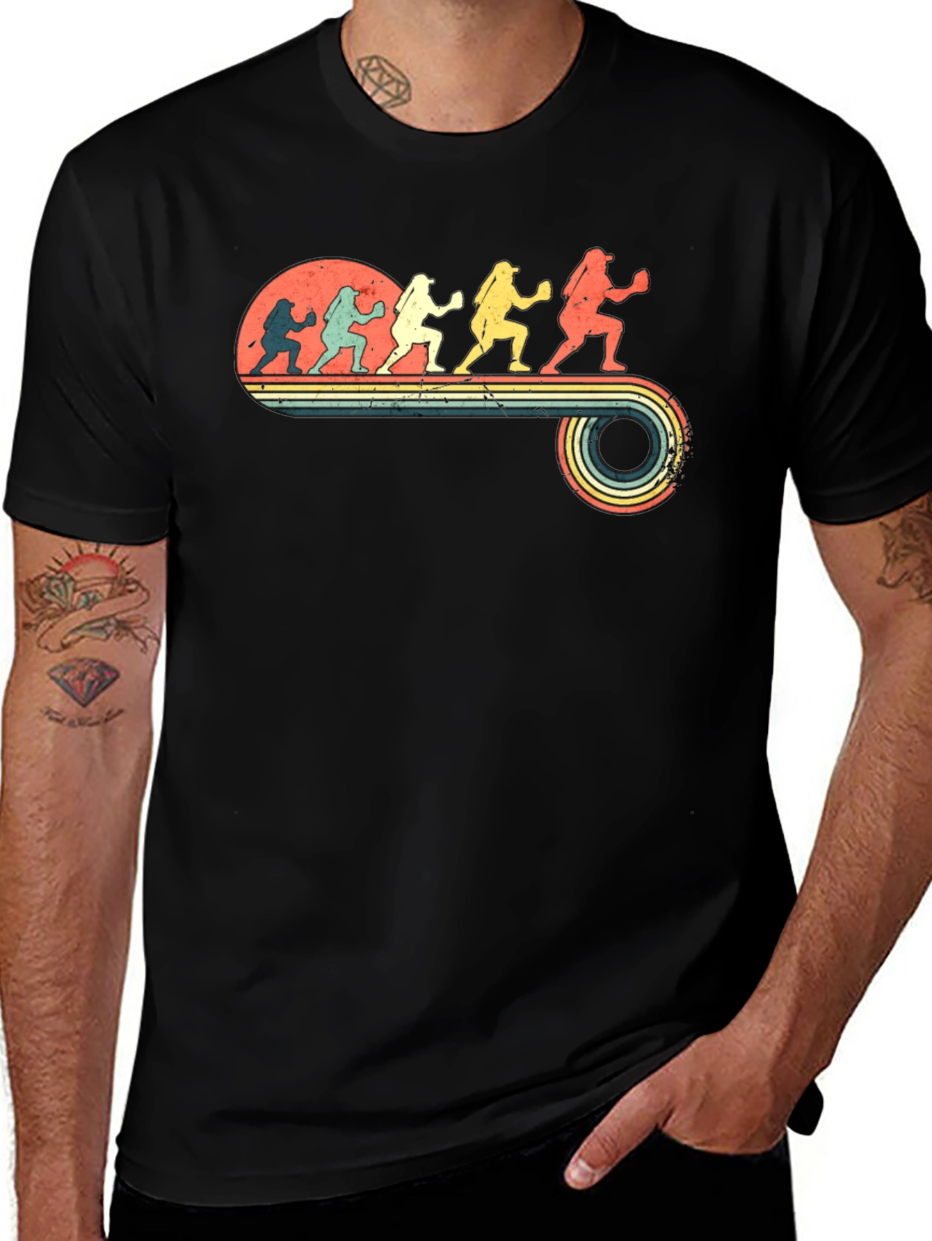 Retro Baseball Evolution T-Shirt - Vintage Style Tee