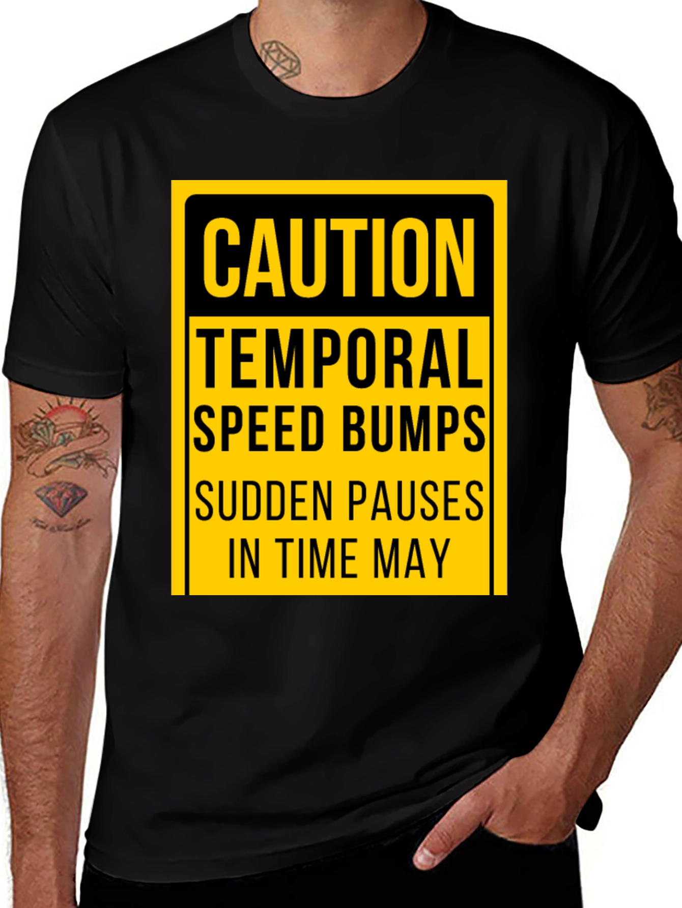 Variant 2 of Caution Temporal Speed Bumps T-Shirt