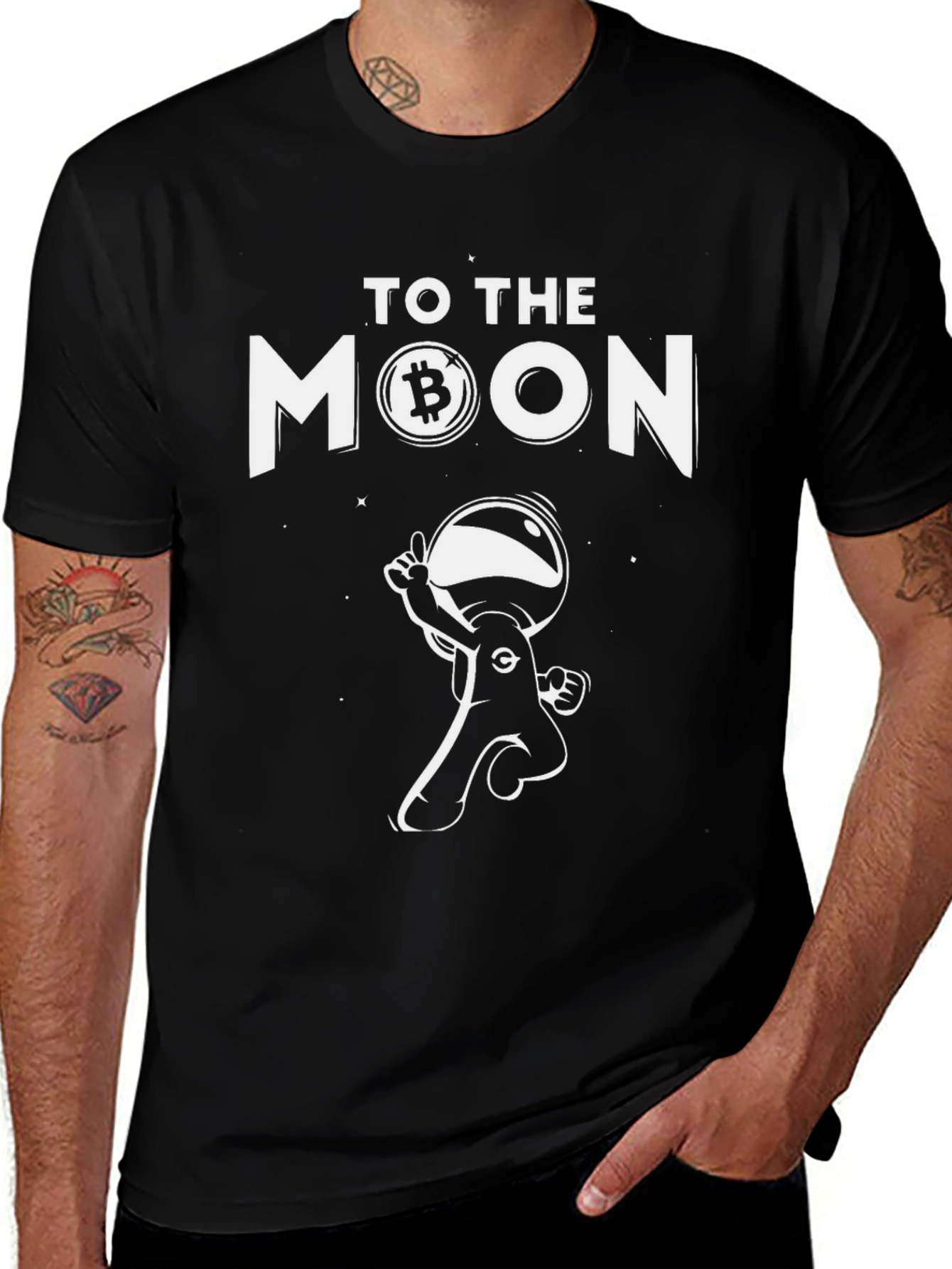 Variant 6 of Bitcoin To The Moon Black T-Shirt