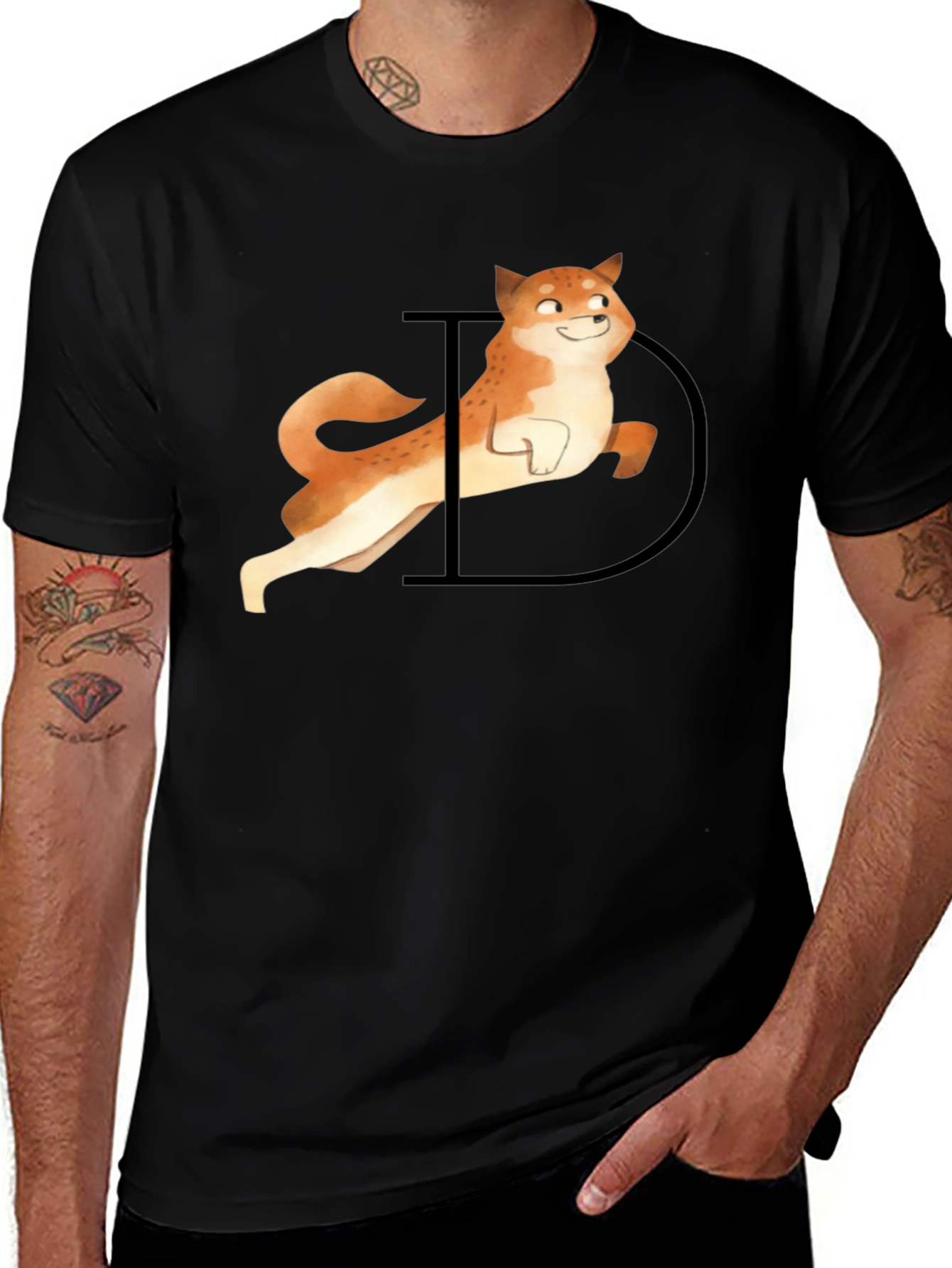 Variant 13 of Doge Graphic Tee - Black Casual T-Shirt