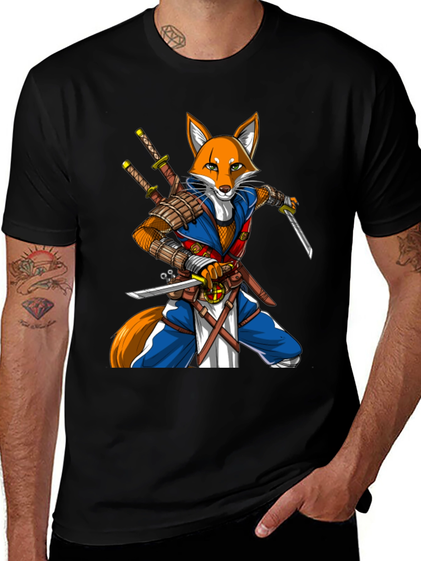 Fox Samurai T-Shirt - Unique Graphic Tee