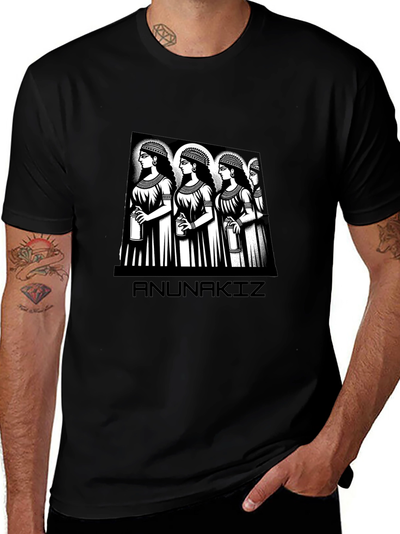 Variant 17 of Anunnaki Women Graphic Black T-Shirt