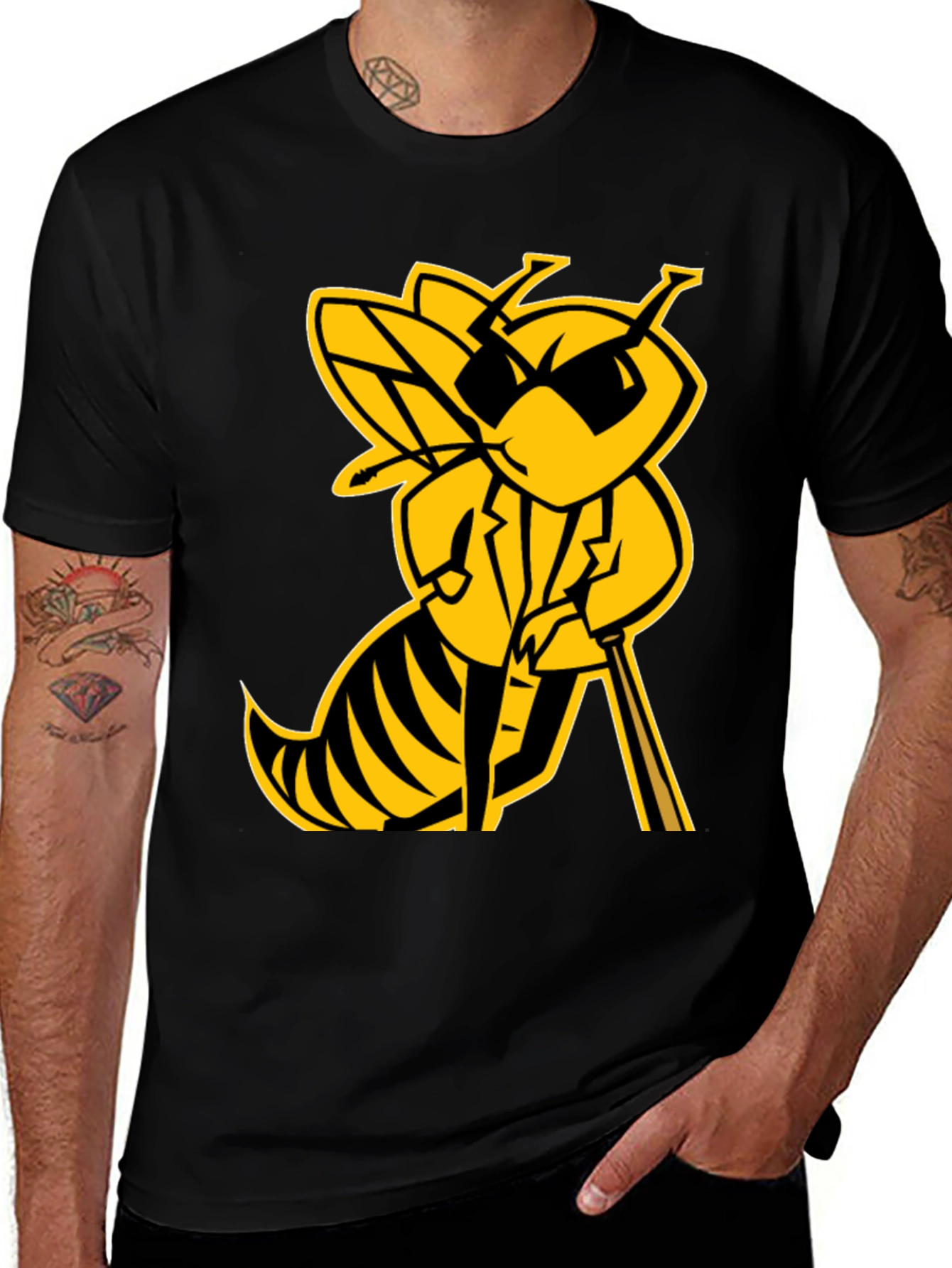 Variant 3 of Cool Bee in Suit T-Shirt