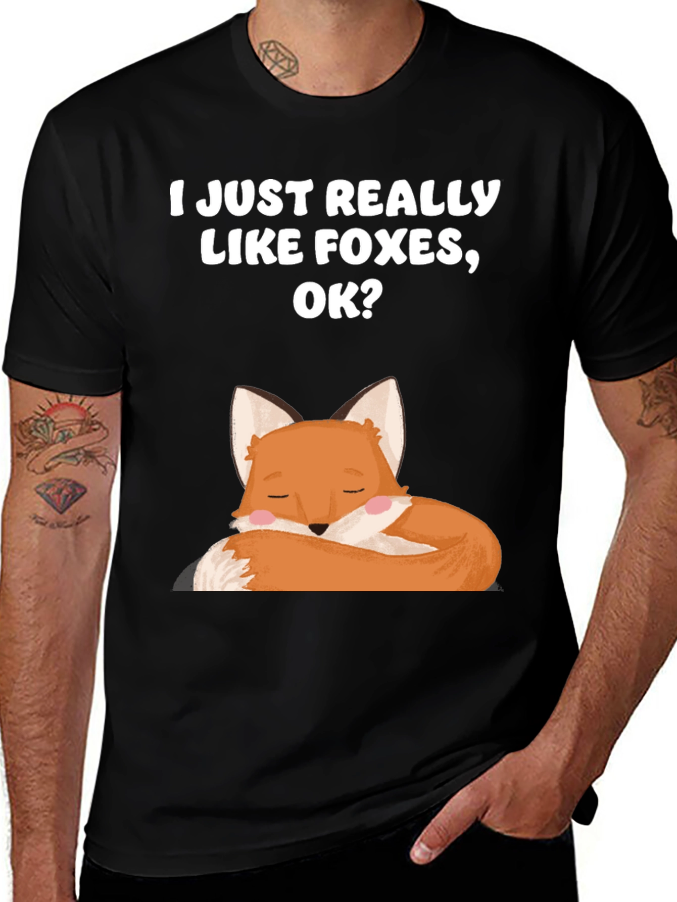 Variant 25 of I Like Foxes Black T-Shirt