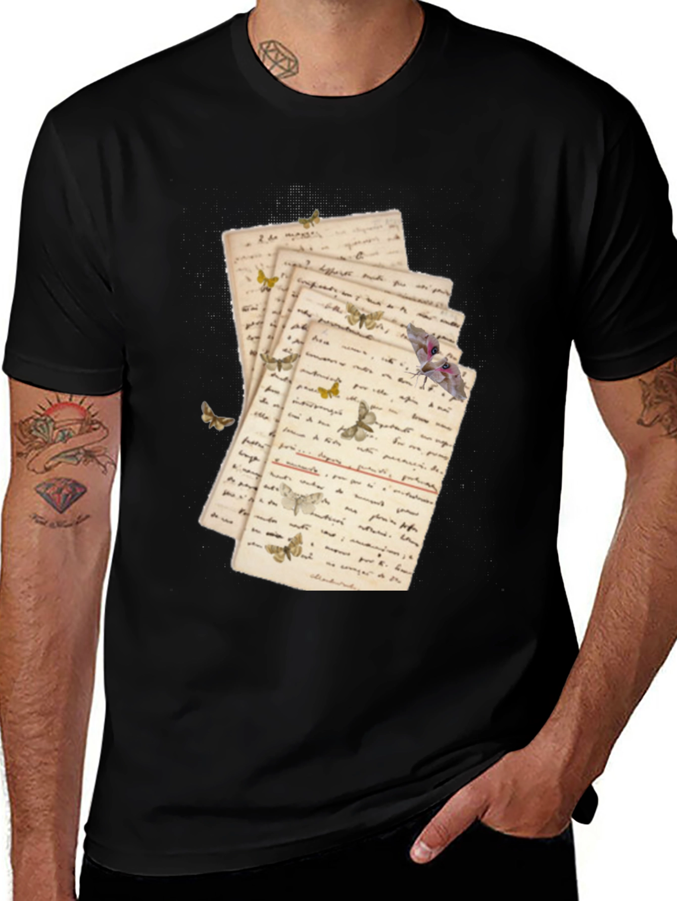 Variant 22 of Butterfly Letters T-Shirt - Vintage Style Soft Cotton Tee