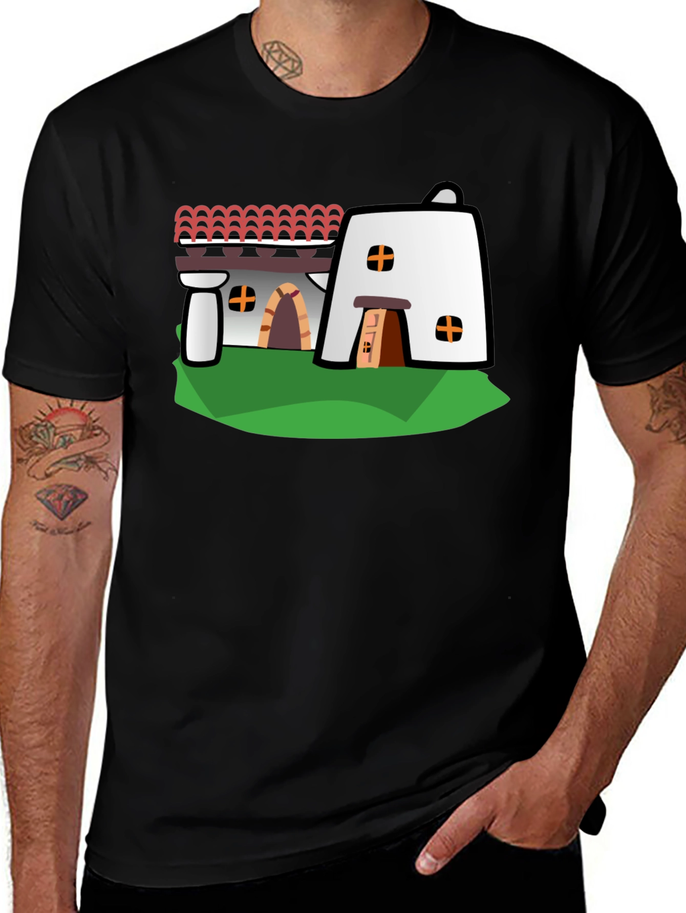 Variant 5 of Adobe Style House Black T-Shirt