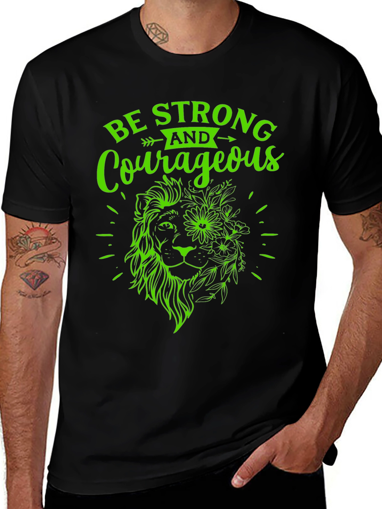 Variant 13 of Strong & Courageous Lion Graphic Tee
