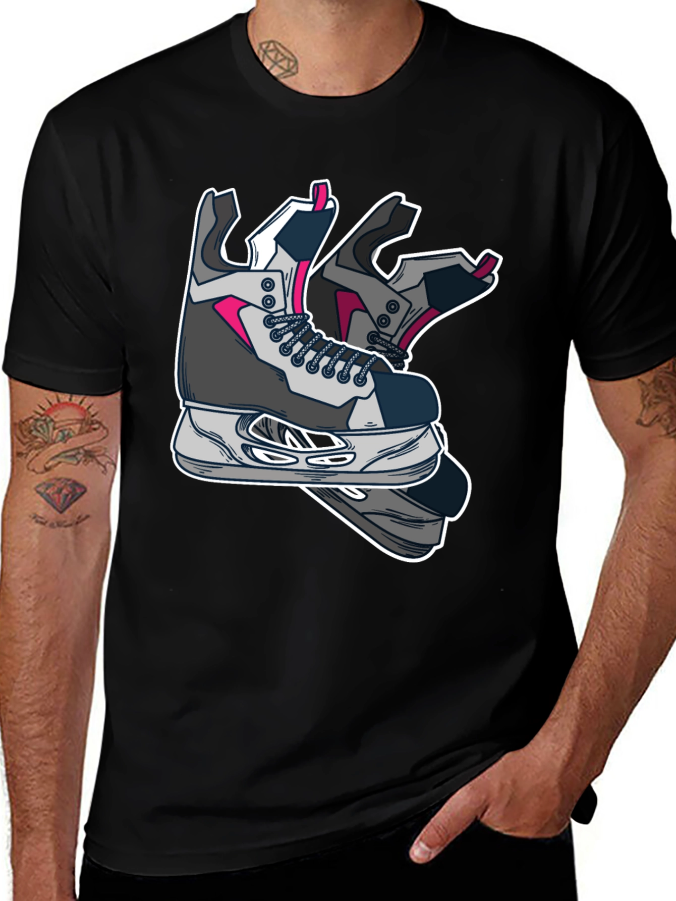 Variant 7 of Cool Hockey Skates Graphic T-Shirt