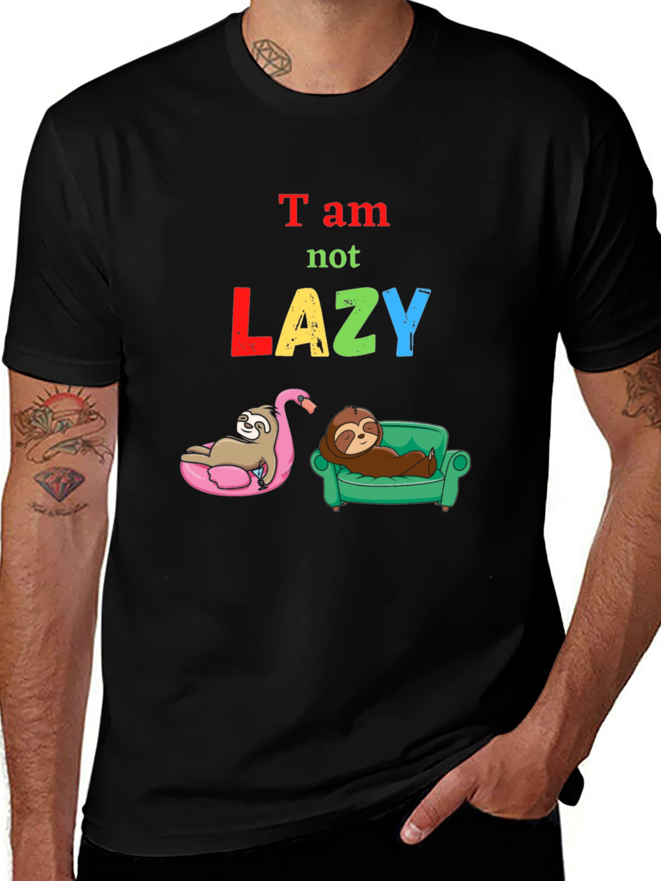 Variant 25 of Sloth "Not Lazy" Graphic Tee