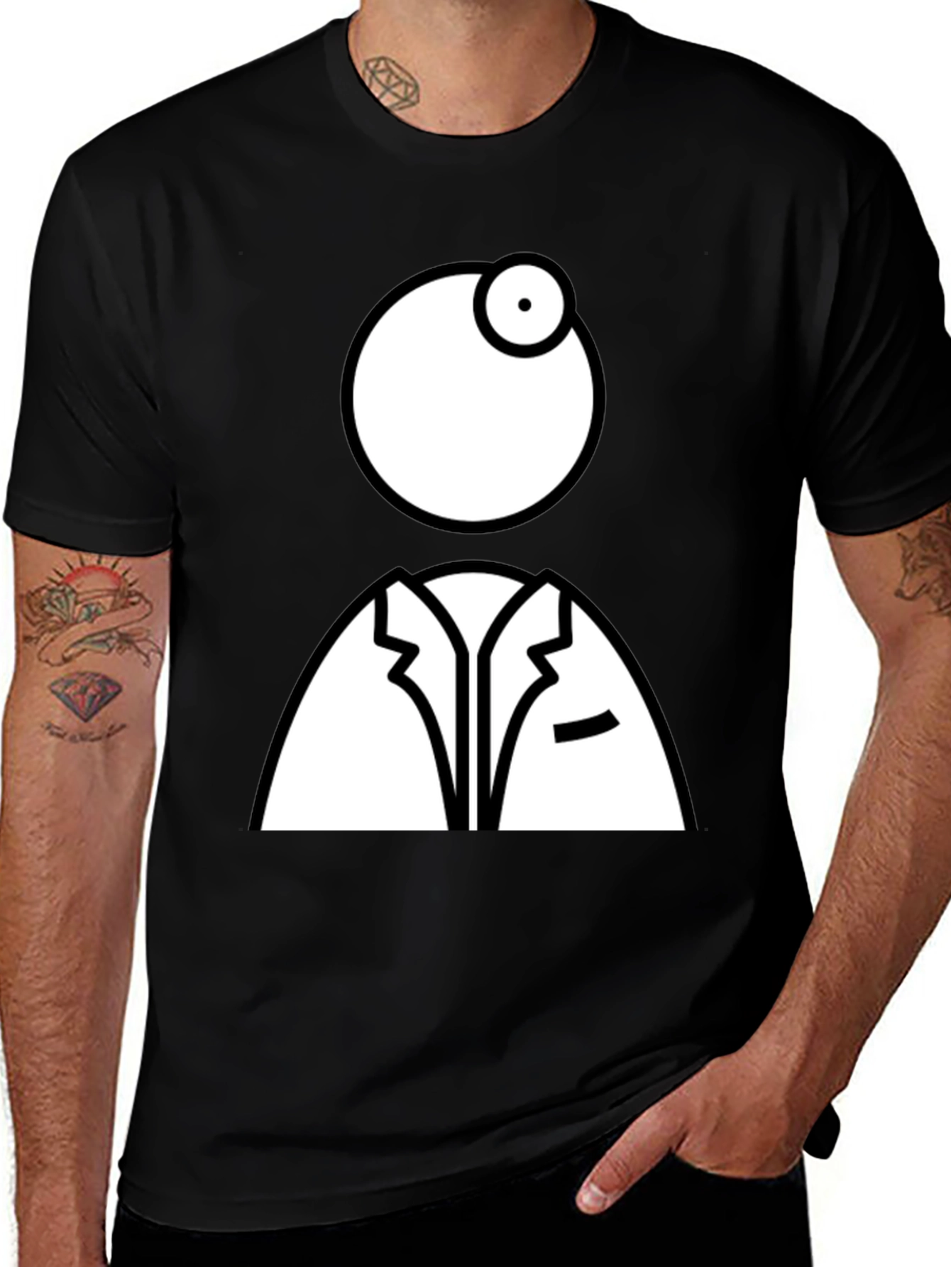 Eye Doctor Graphic Tee - Black Cotton T-Shirt