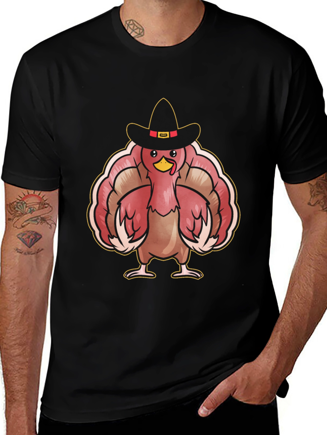 Thanksgiving Turkey Pilgrim Hat T-Shirt