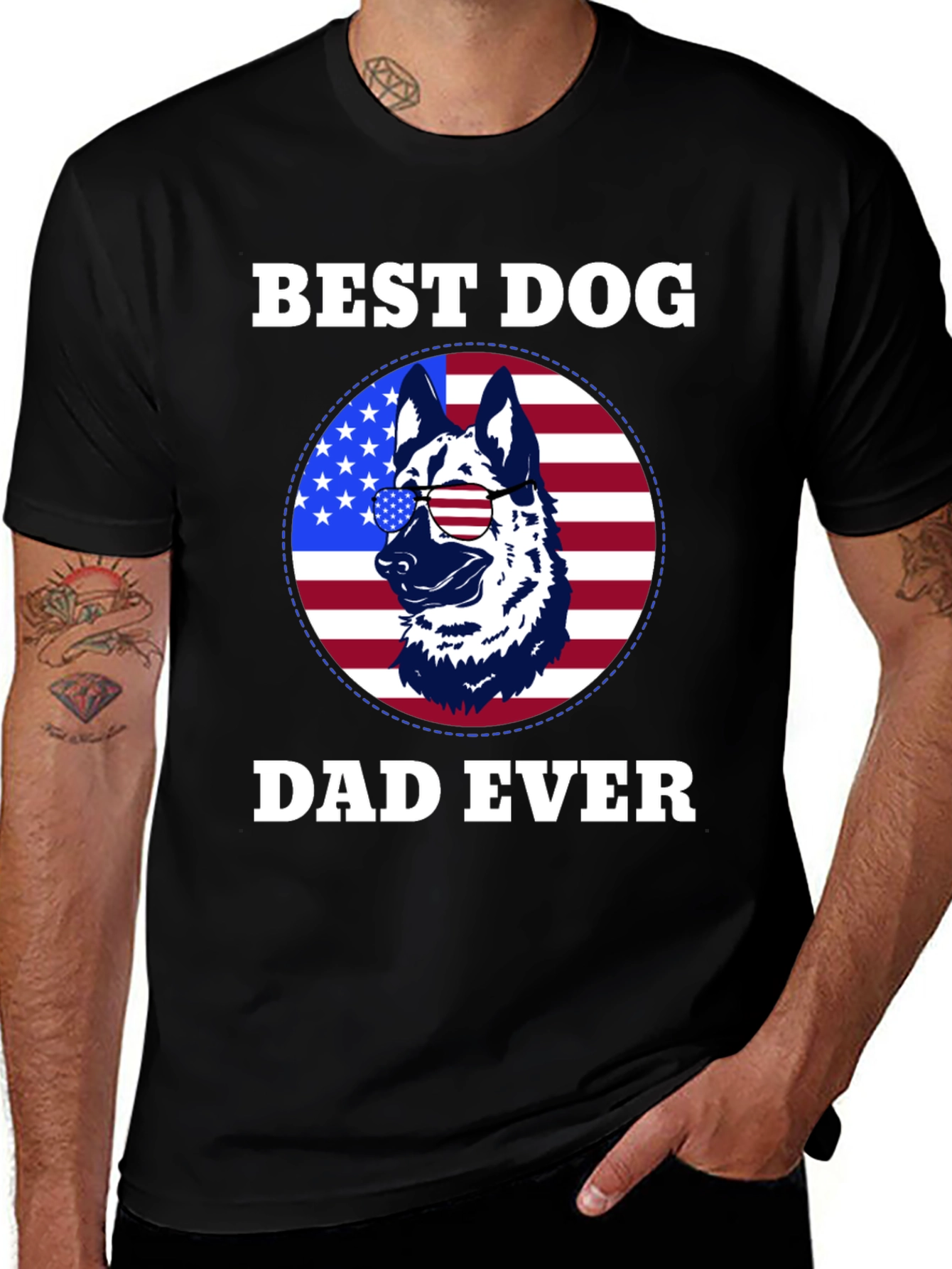 Variant 18 of Best Dog Dad Ever Graphic Tee