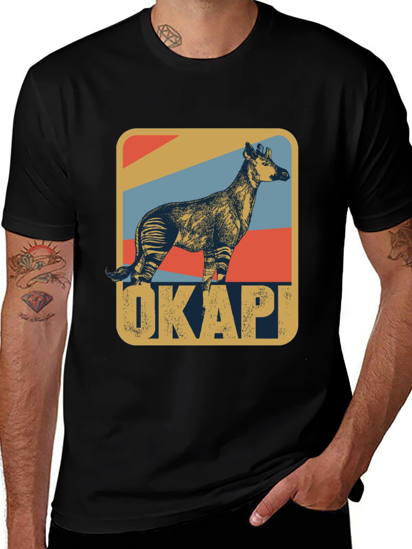Retro Okapi T-Shirt - Vintage Wildlife Tee