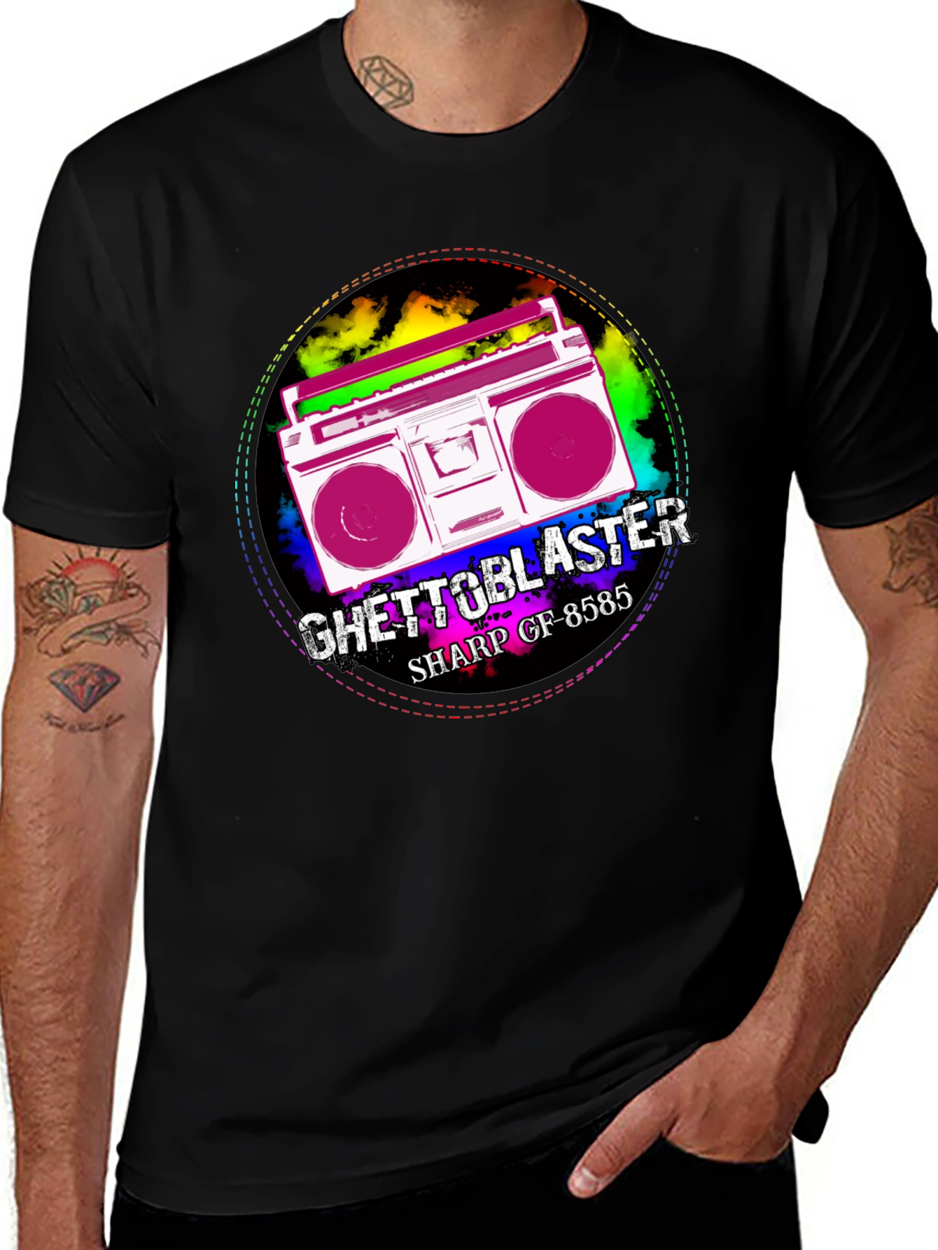 Variant 4 of Retro Ghetto Blaster Graphic Tee