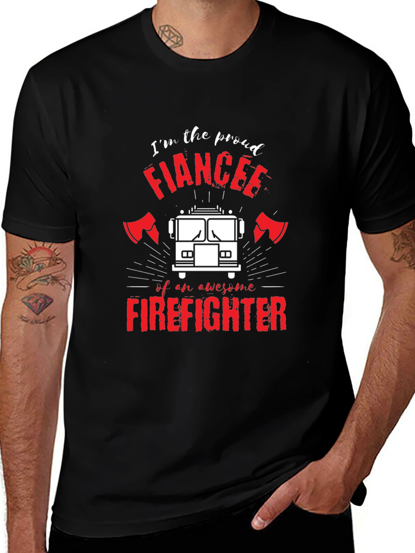 Variant 5 of Proud Firefighter Fiancee T-Shirt