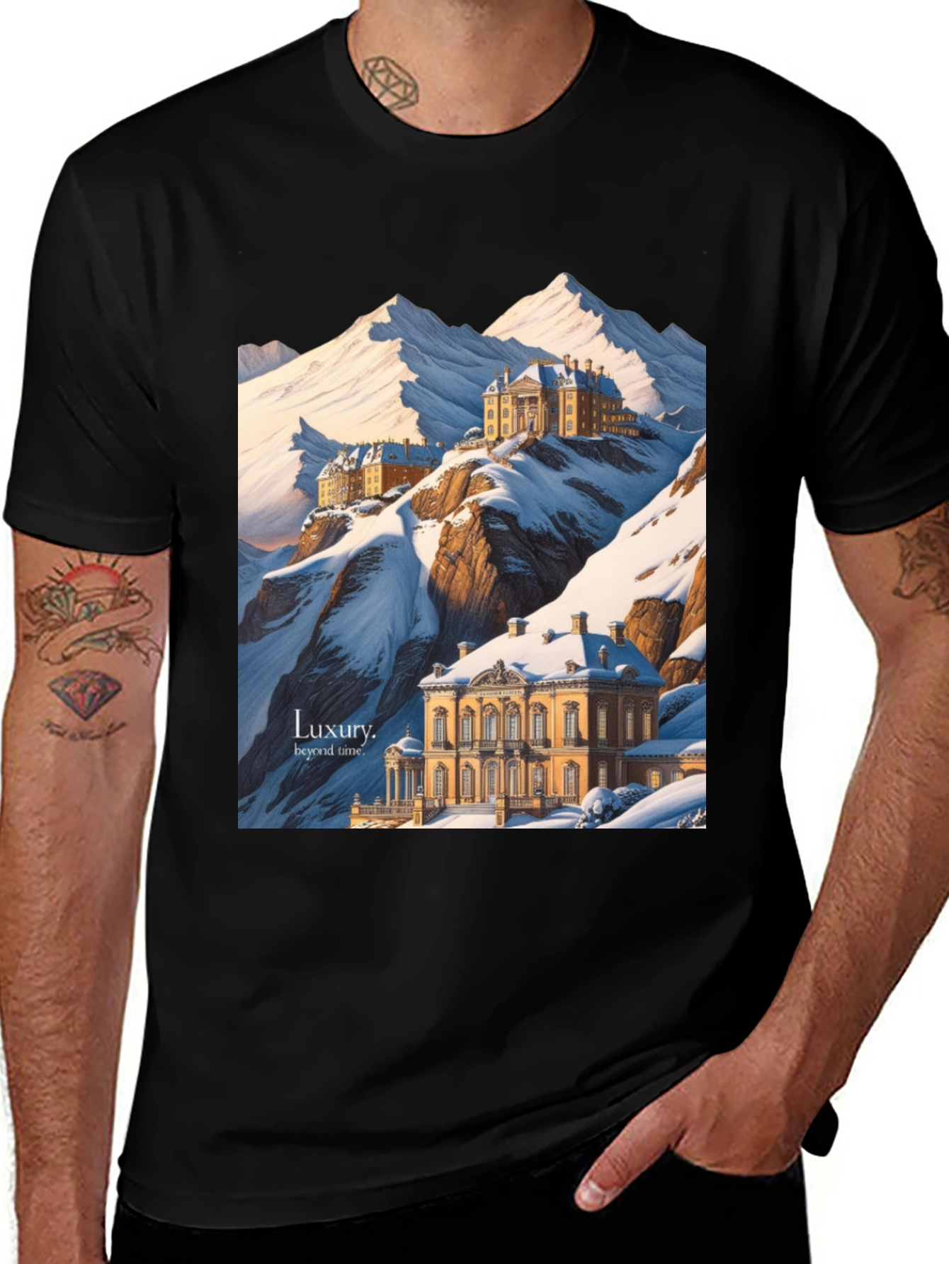 Variant 24 of Luxury Mountain Estate Graphic Tee - Timeless Style