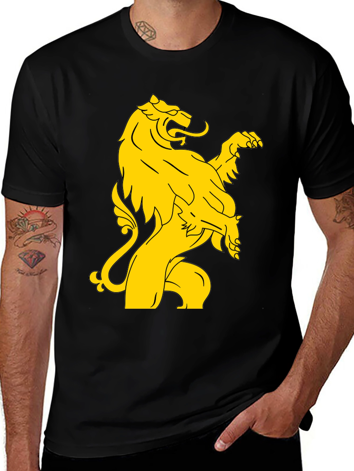 Variant 18 of Lion Rampant Graphic T-Shirt - Black