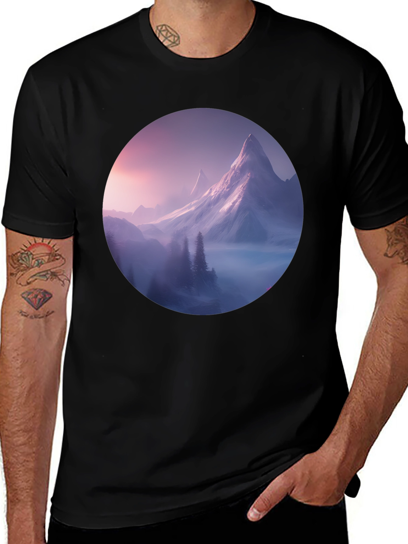 Variant 8 of Mountain Peak Graphic Tee - Black