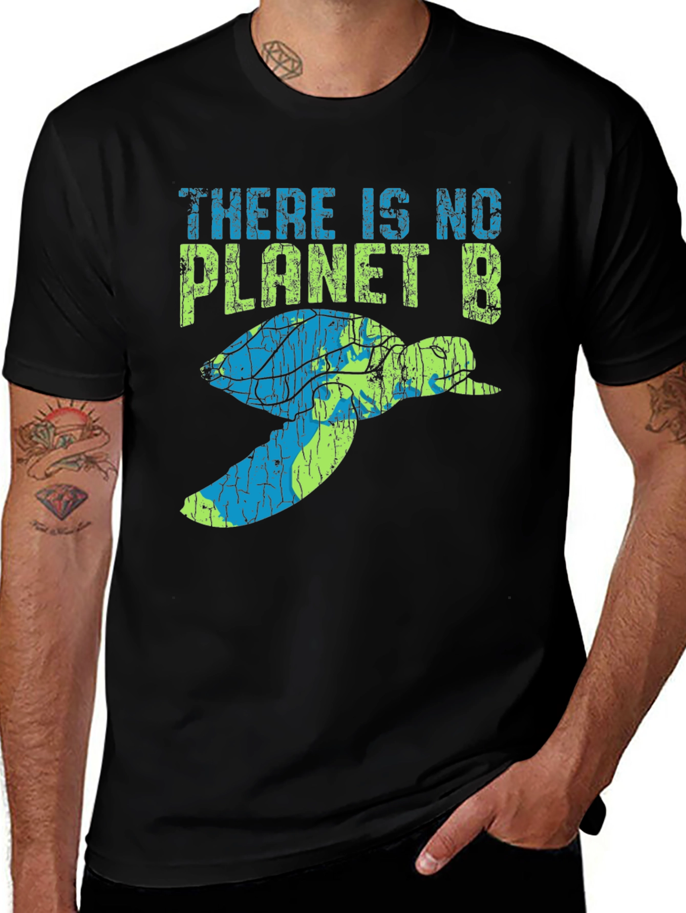 Variant 9 of Eco-Friendly "No Planet B" Turtle Graphic Tee