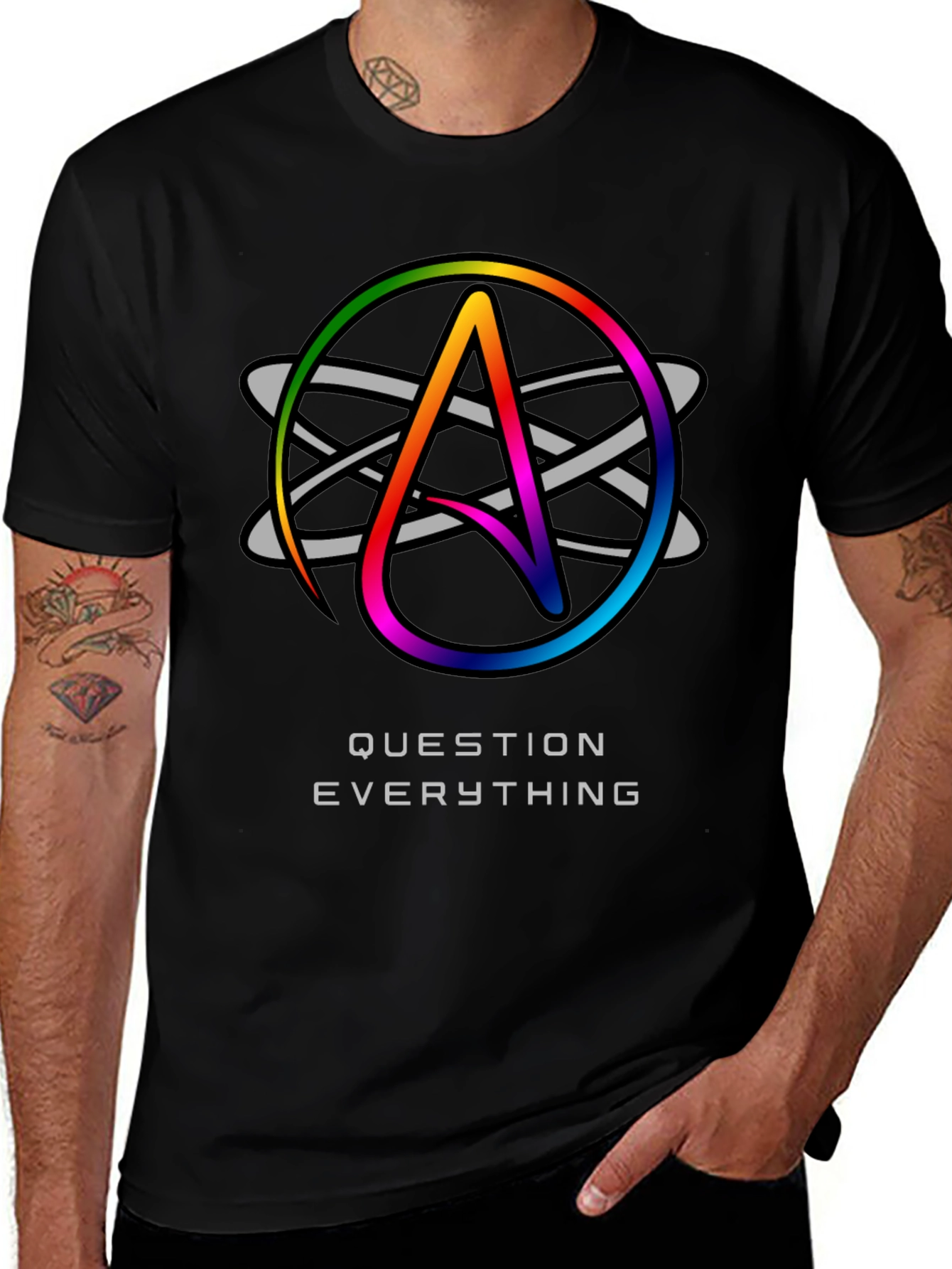 Atheist Symbol T-Shirt - Question Everything Tee