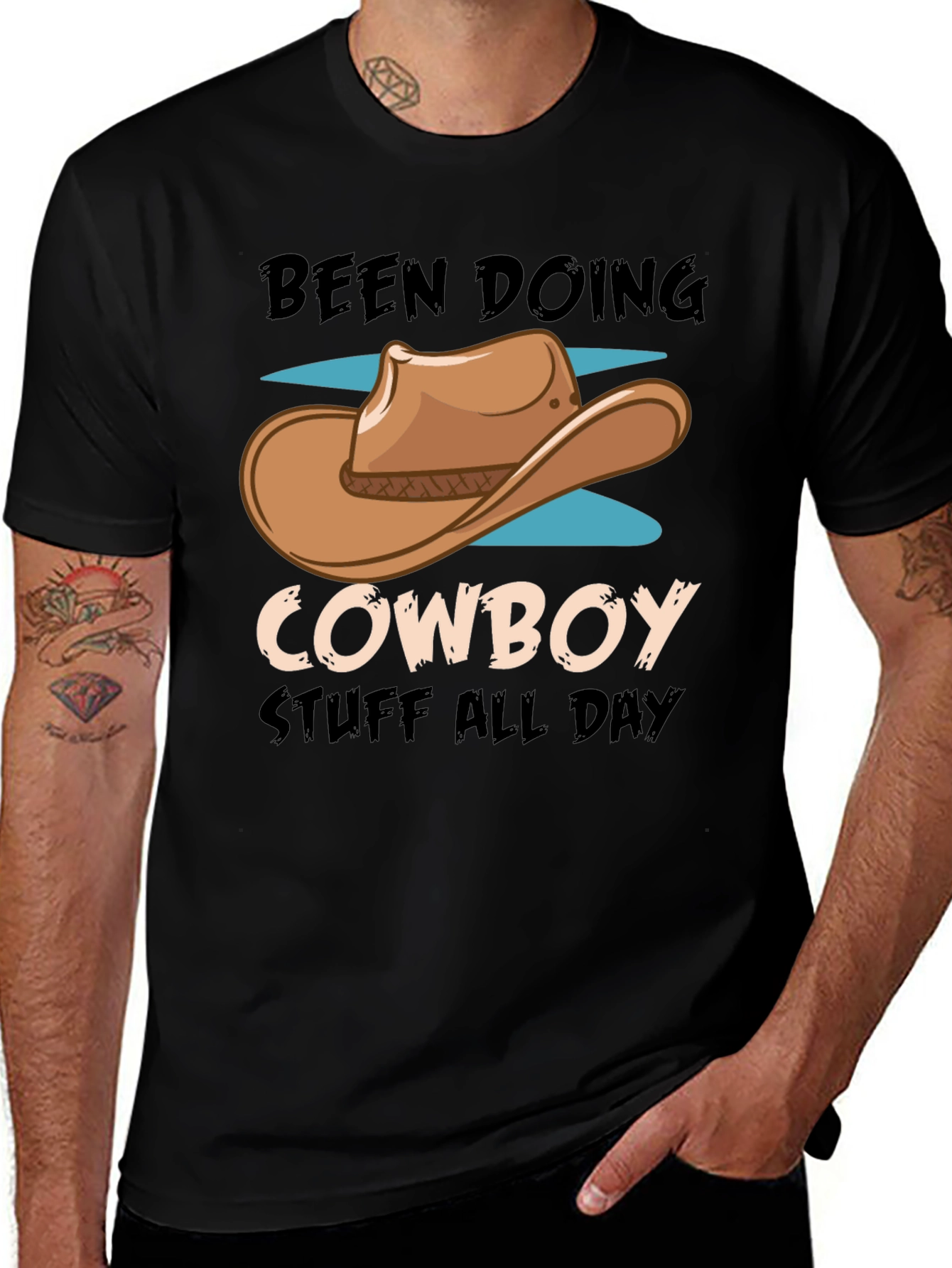 Variant 16 of Cowboy Stuff All Day Black T-Shirt
