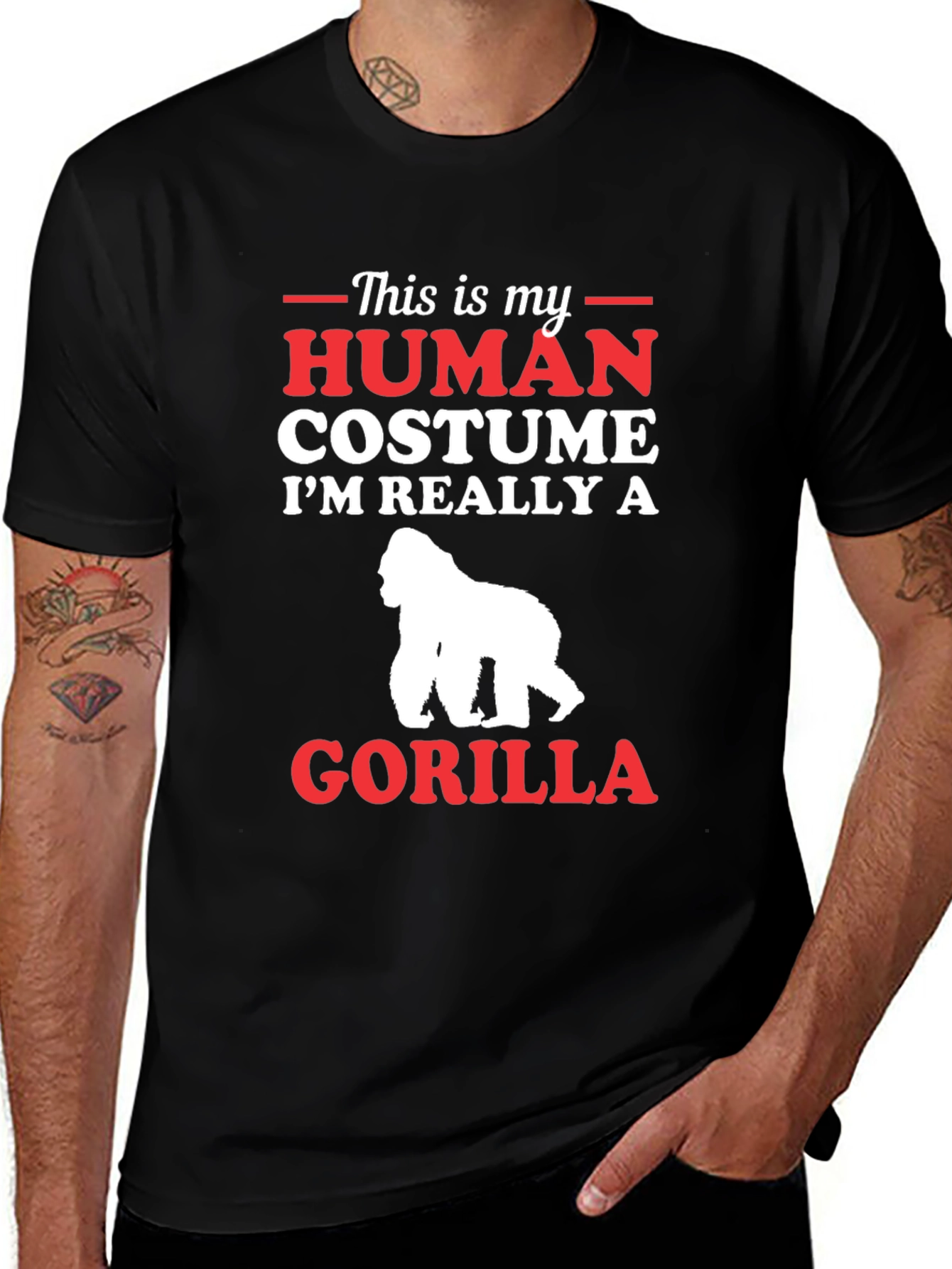 Variant 26 of Human Costume Gorilla T-Shirt Funny Animal Tee