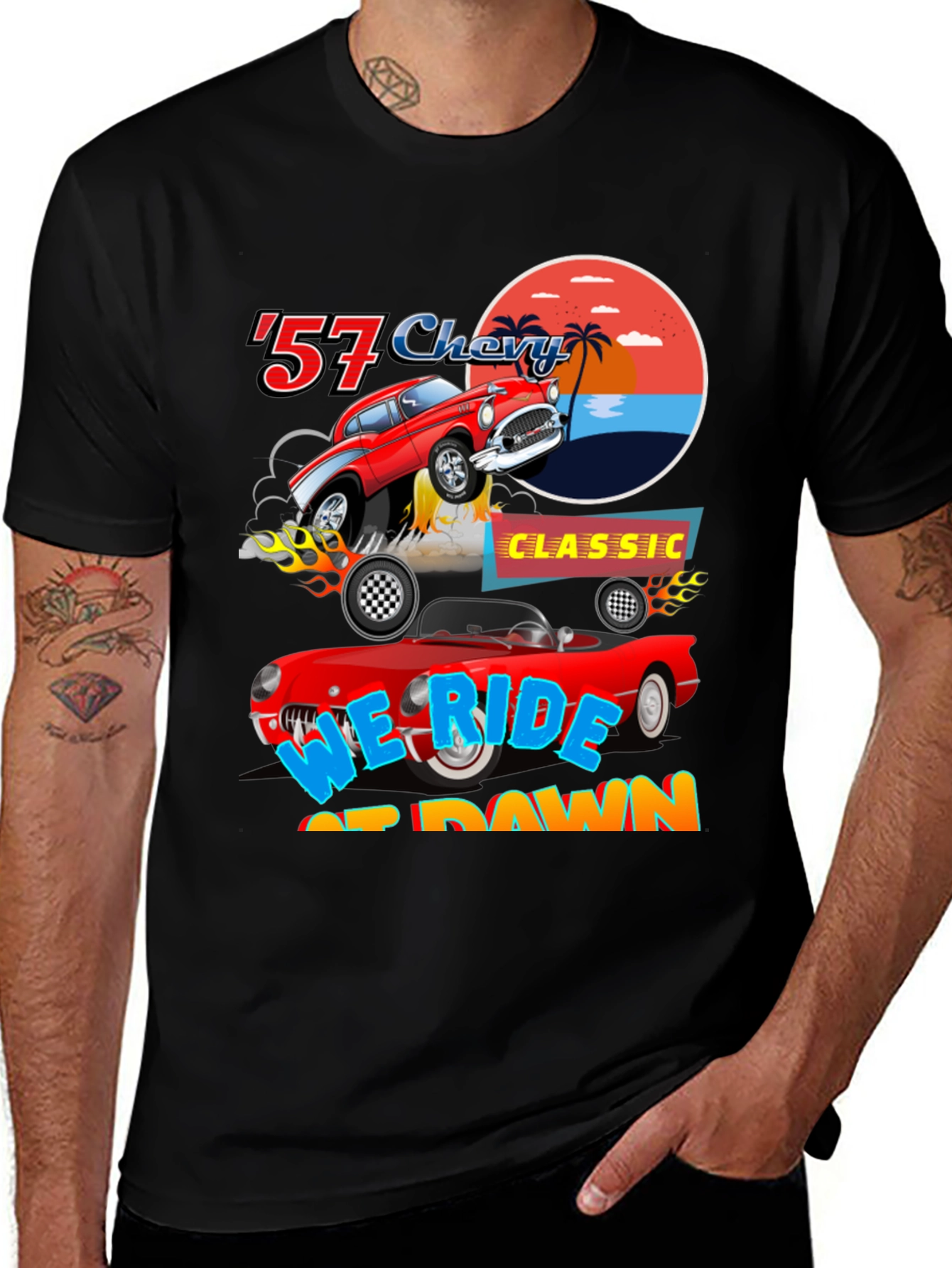 Variant 25 of Retro '57 Chevy Classic Car Graphic Tee