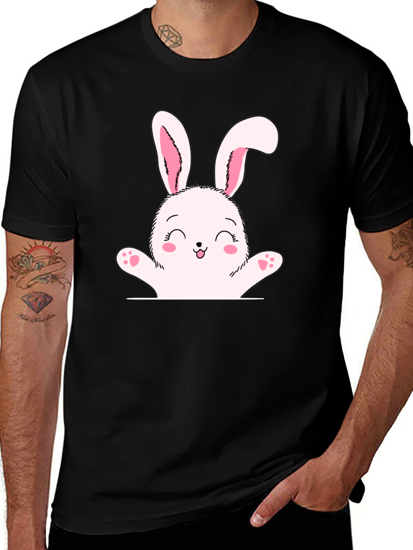 Variant 28 of Cute Bunny Graphic Tee - Easter Shirt