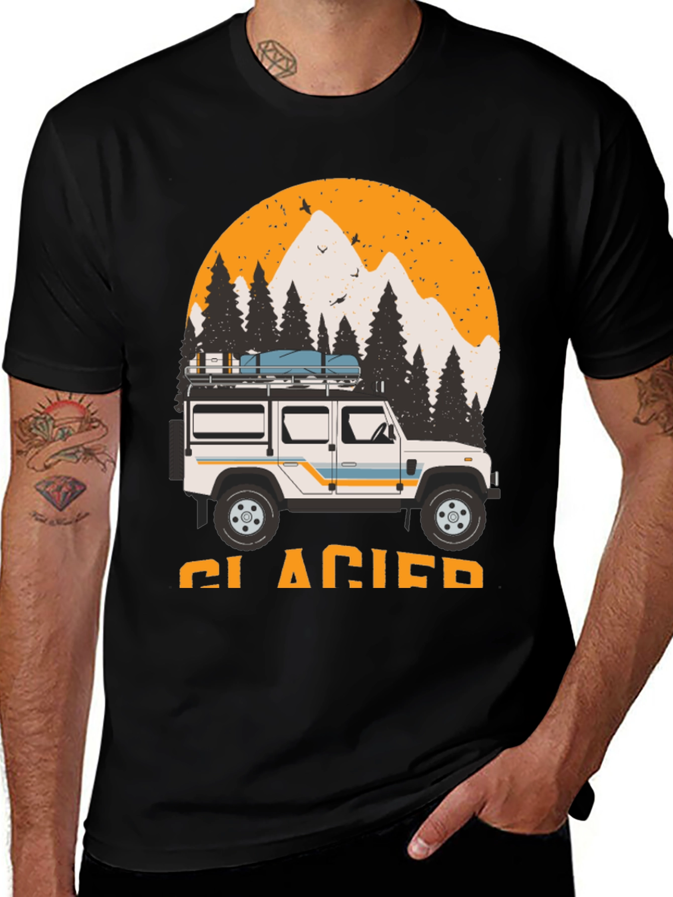 Variant 10 of Glacier Adventure T-Shirt - Mountain SUV Design