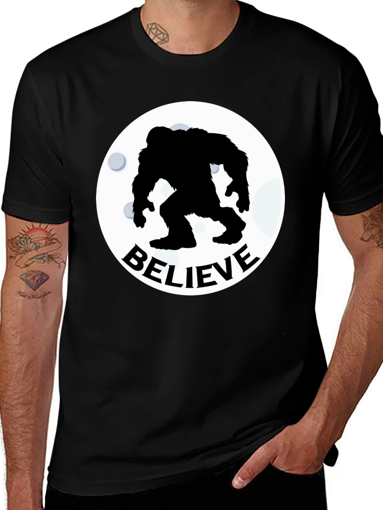 Believe Bigfoot Black T-Shirt