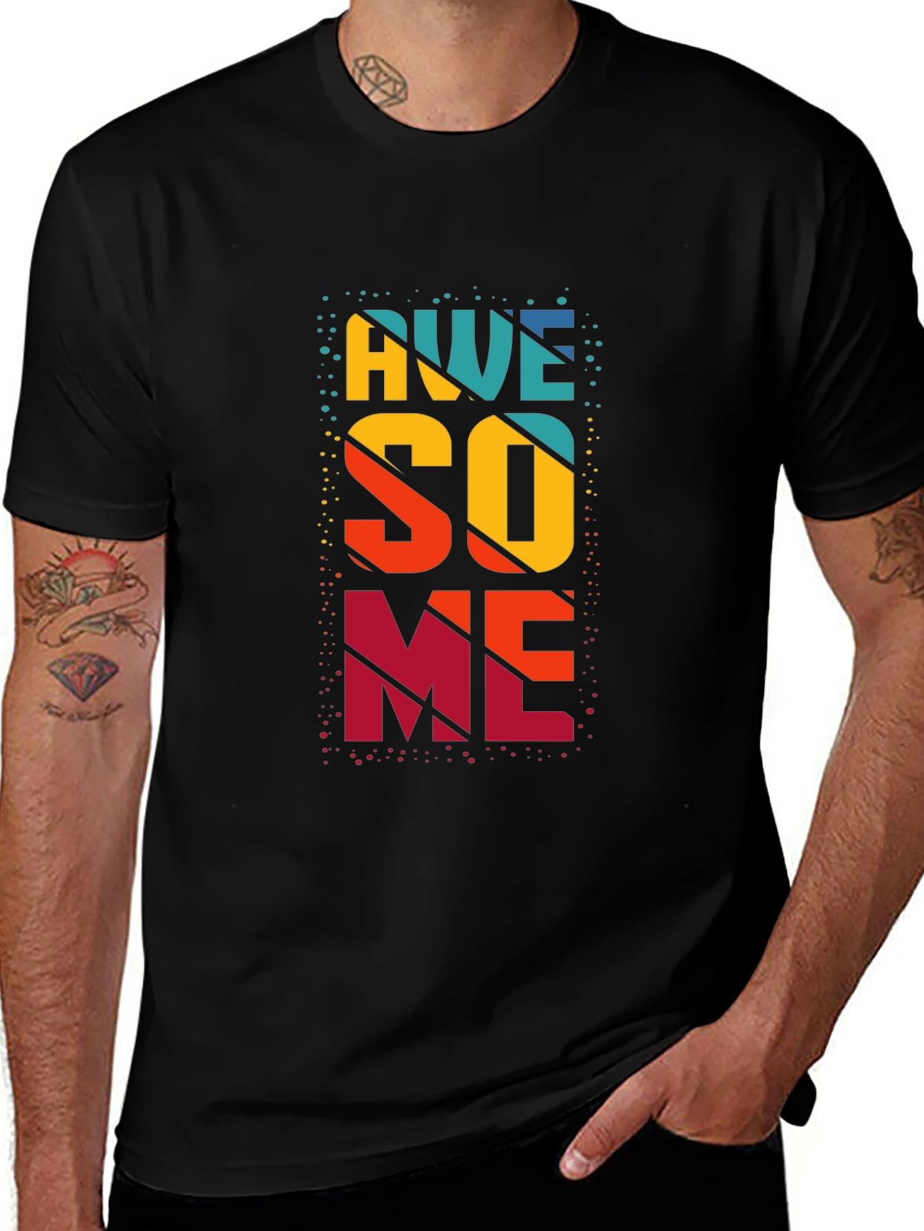 Variant 19 of Awesome Graphic Print Black T-Shirt
