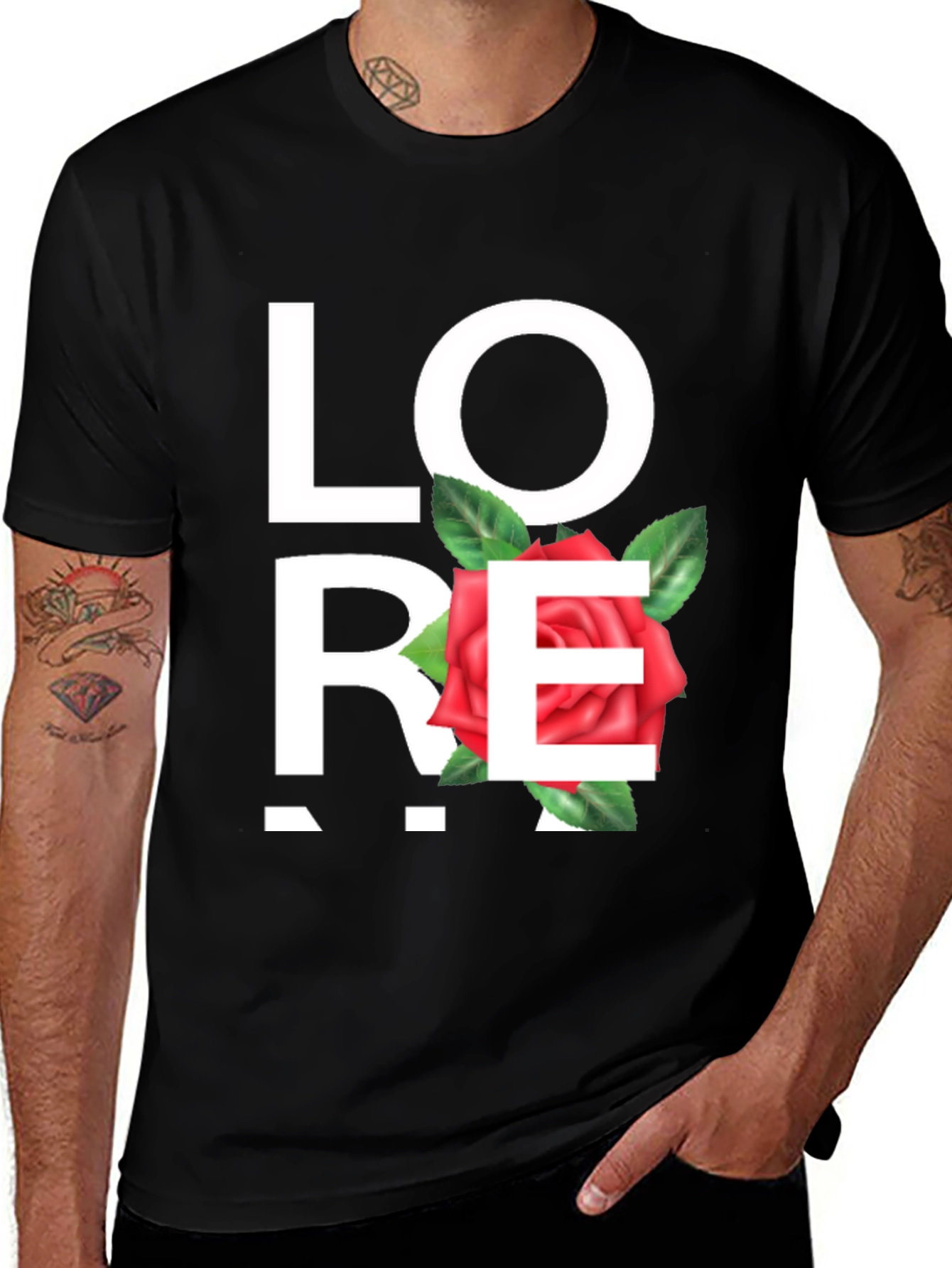 Variant 14 of Love Rose Black Graphic Tee