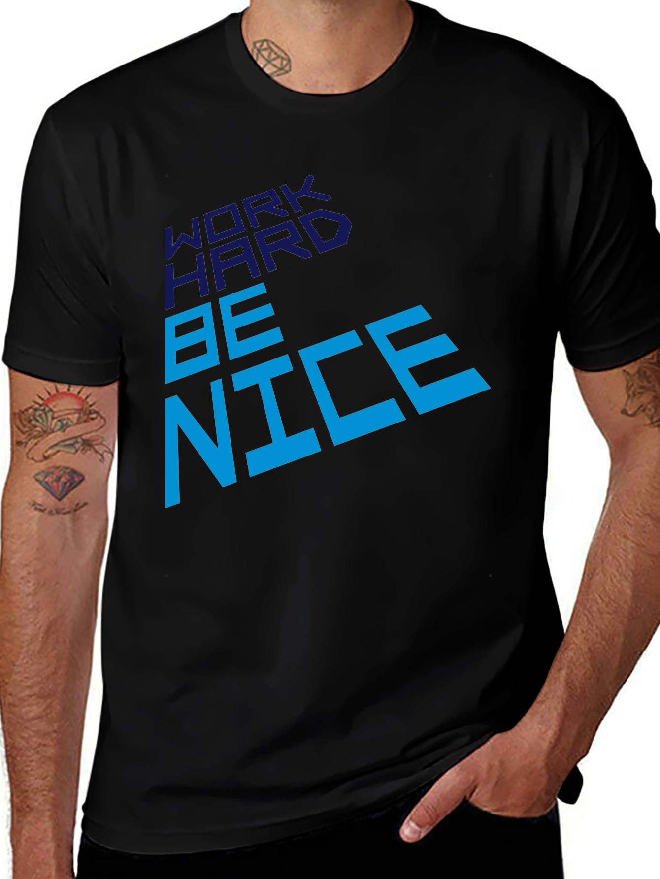 Variant 23 of Work Hard Be Nice T-Shirt - Casual Graphic Tee