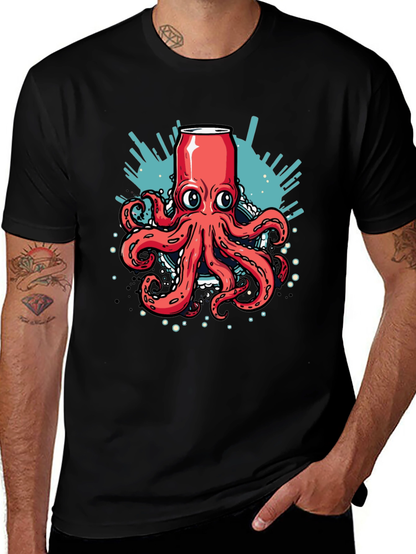 Variant 27 of Octopus Can Graphic Tee - Unique Design