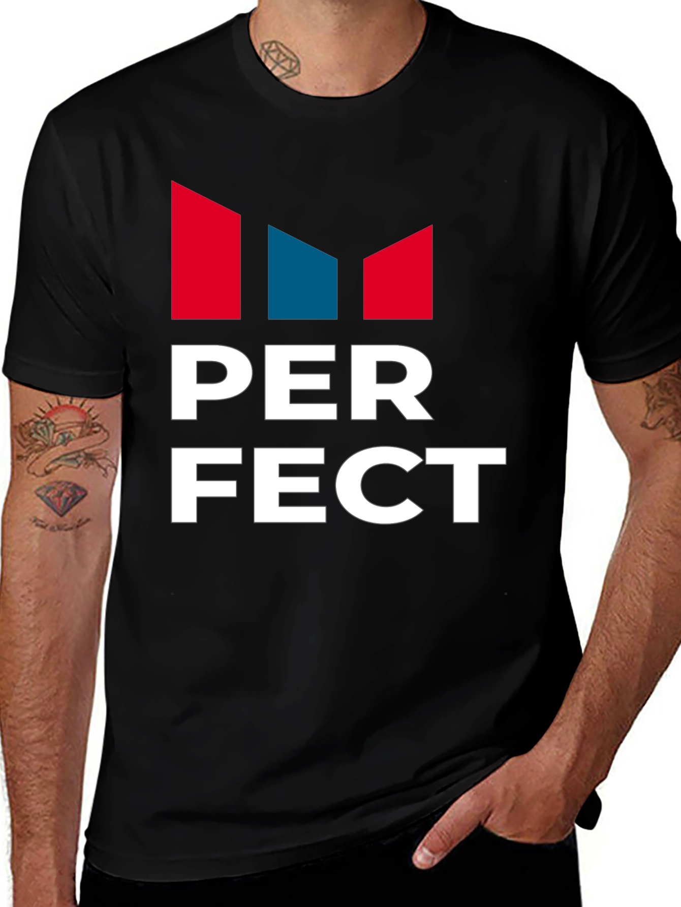 Variant 20 of Perfect Graphic Tee - Black Short Sleeve Cotton Shirt