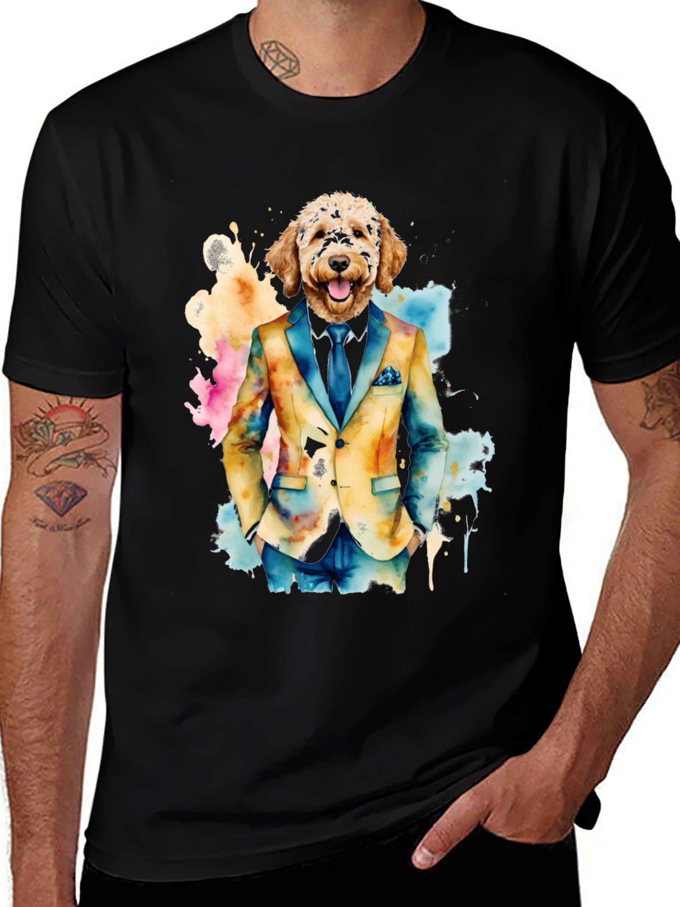 Variant 9 of Dog in Suit Graphic Tee - Stylish & Unique!
