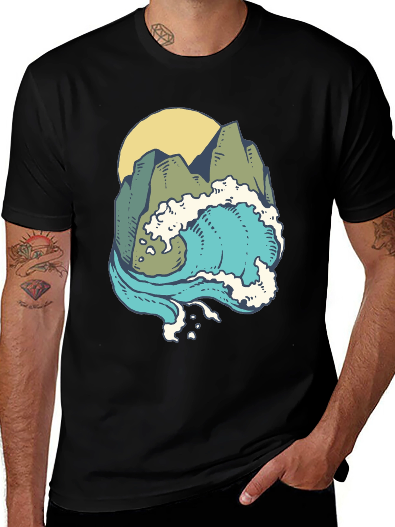 Variant 23 of Mountain Wave Graphic T-Shirt - Trendy Nature Design
