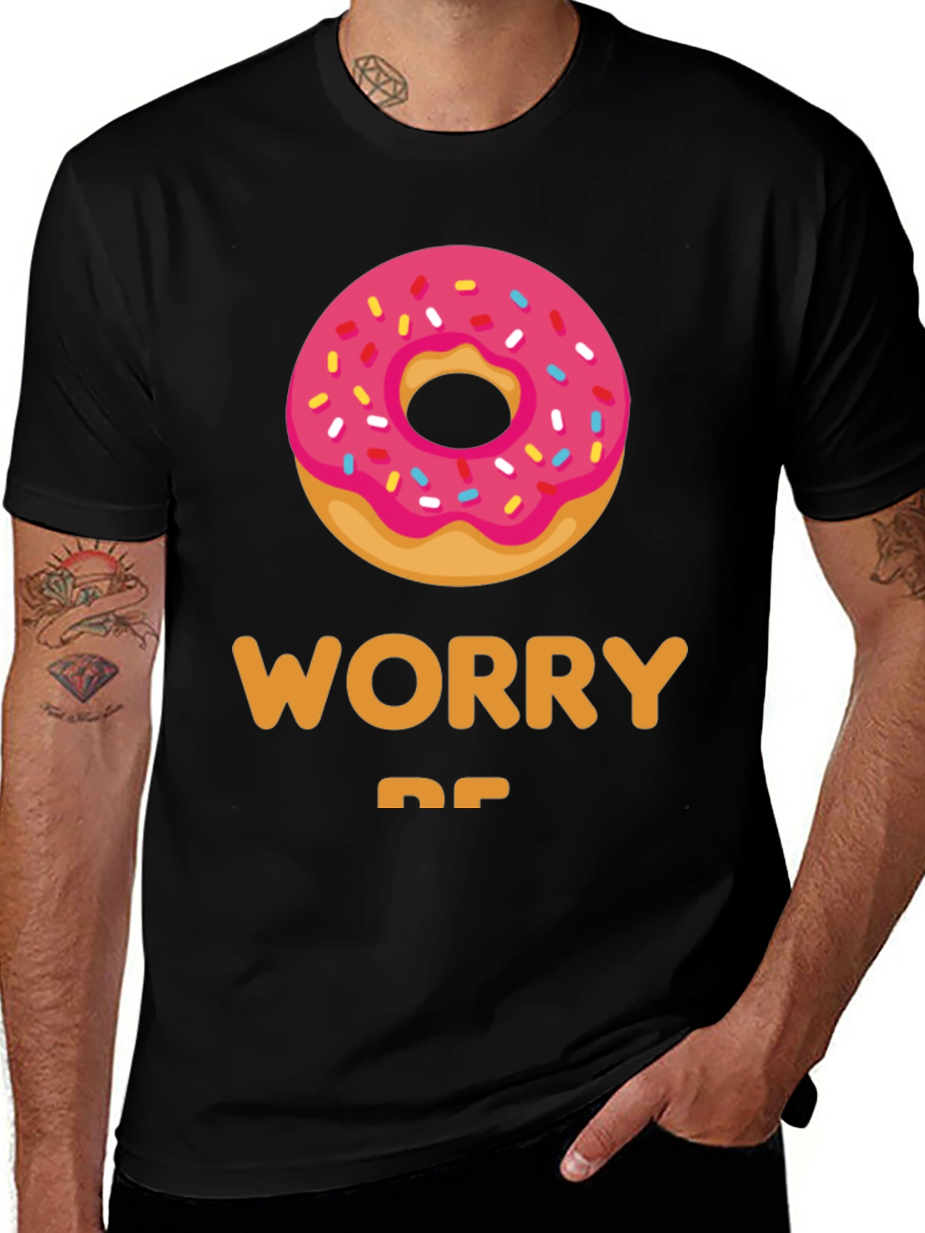 Variant 25 of Donut Worry Be Happy Graphic T-Shirt