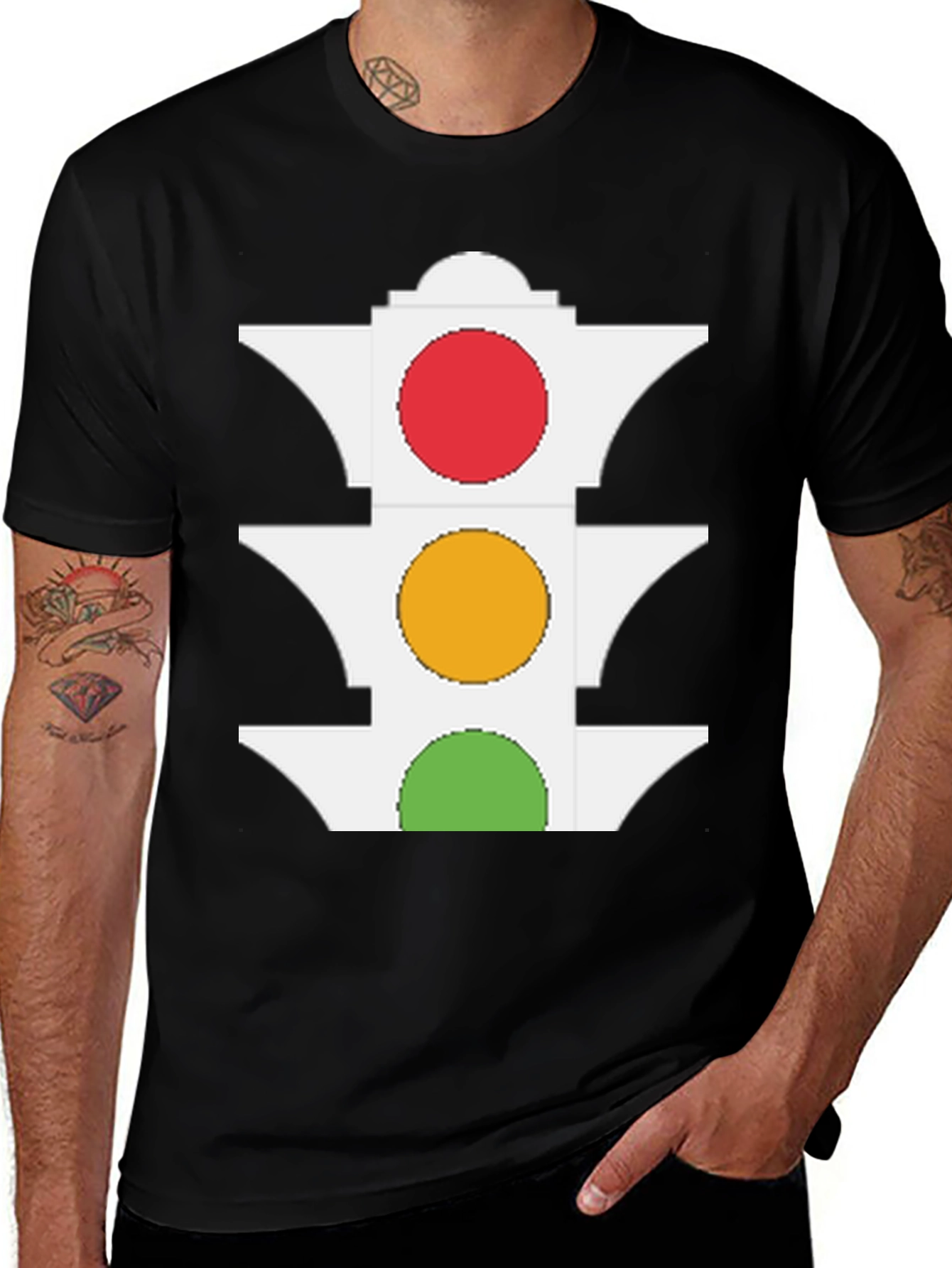 Variant 7 of Traffic Light Graphic Tee - Stay Visible & Stylish!