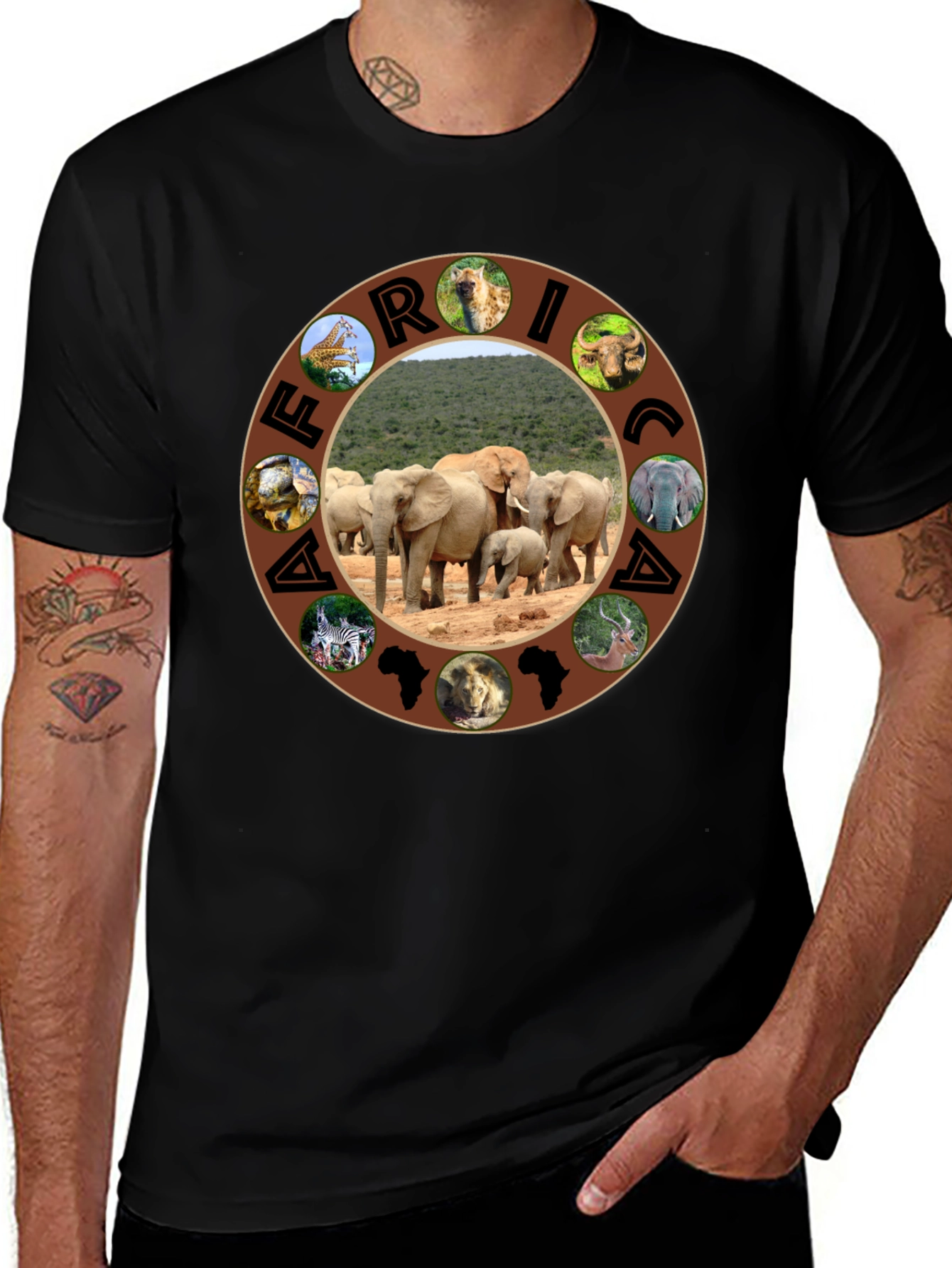 African Safari T-Shirt - Wildlife Design