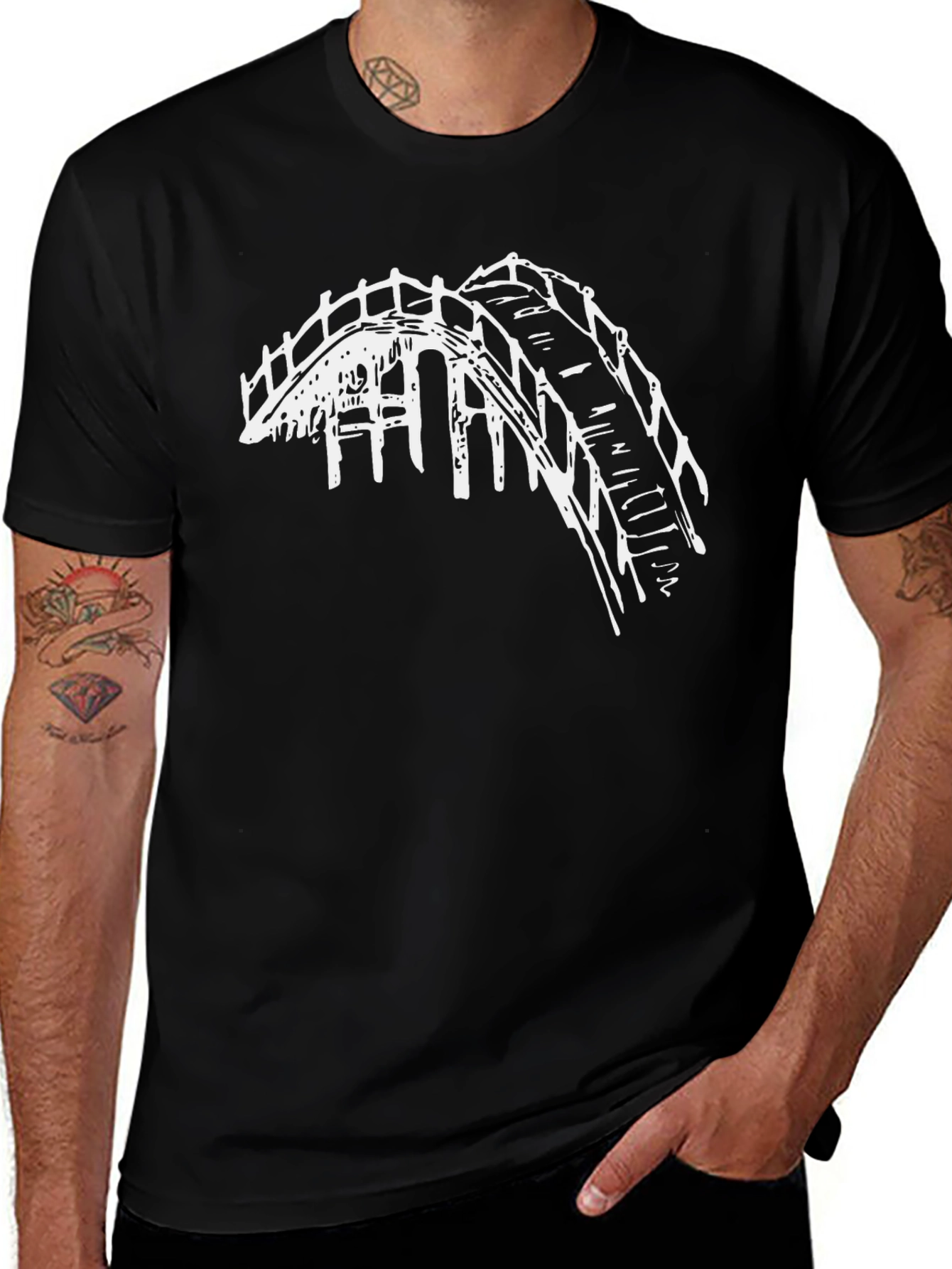 Architectural Bridge Graphic Tee - Black