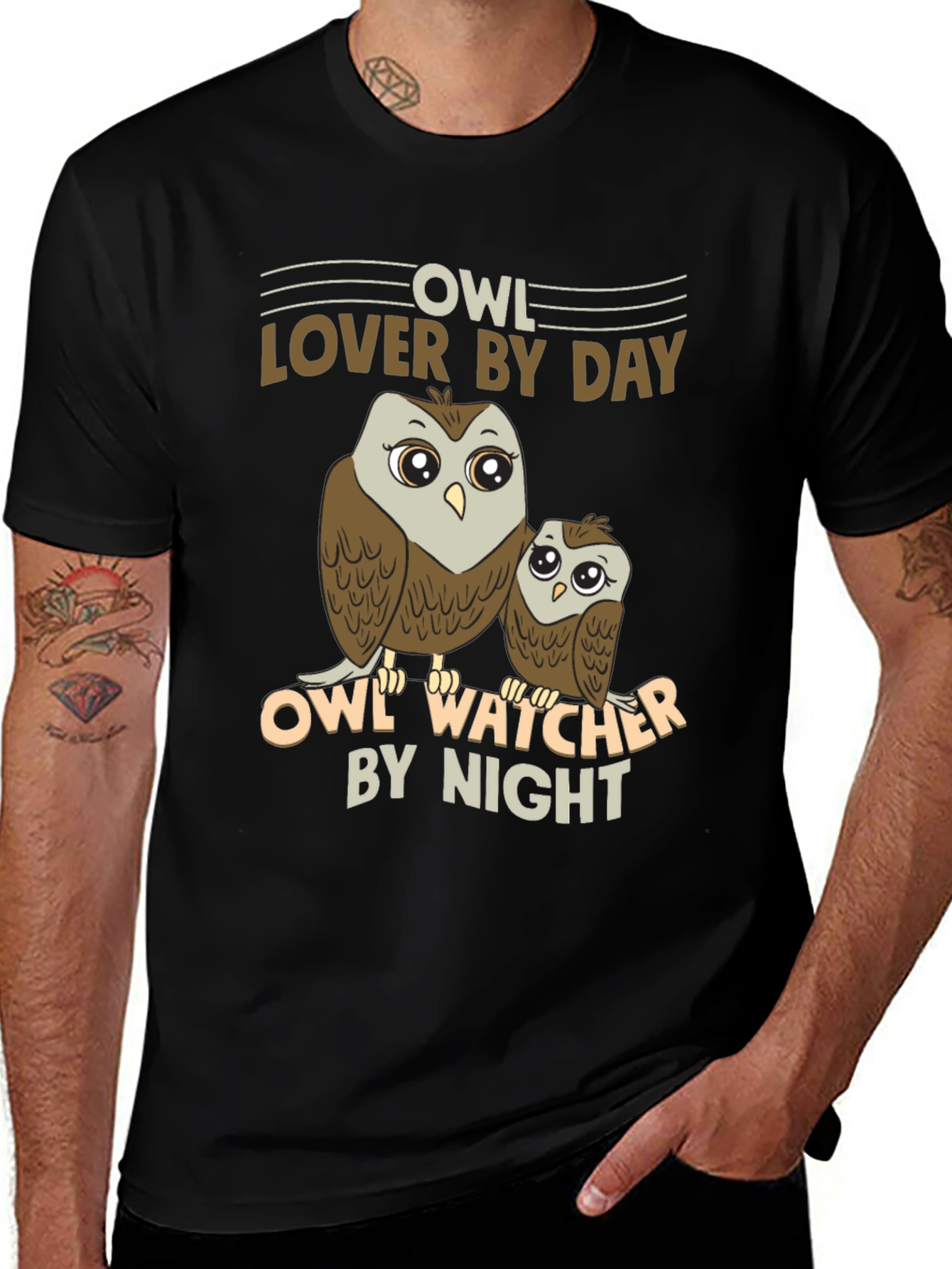 Variant 24 of Owl Lover by Day T-Shirt - Cute Owl Watcher Tee